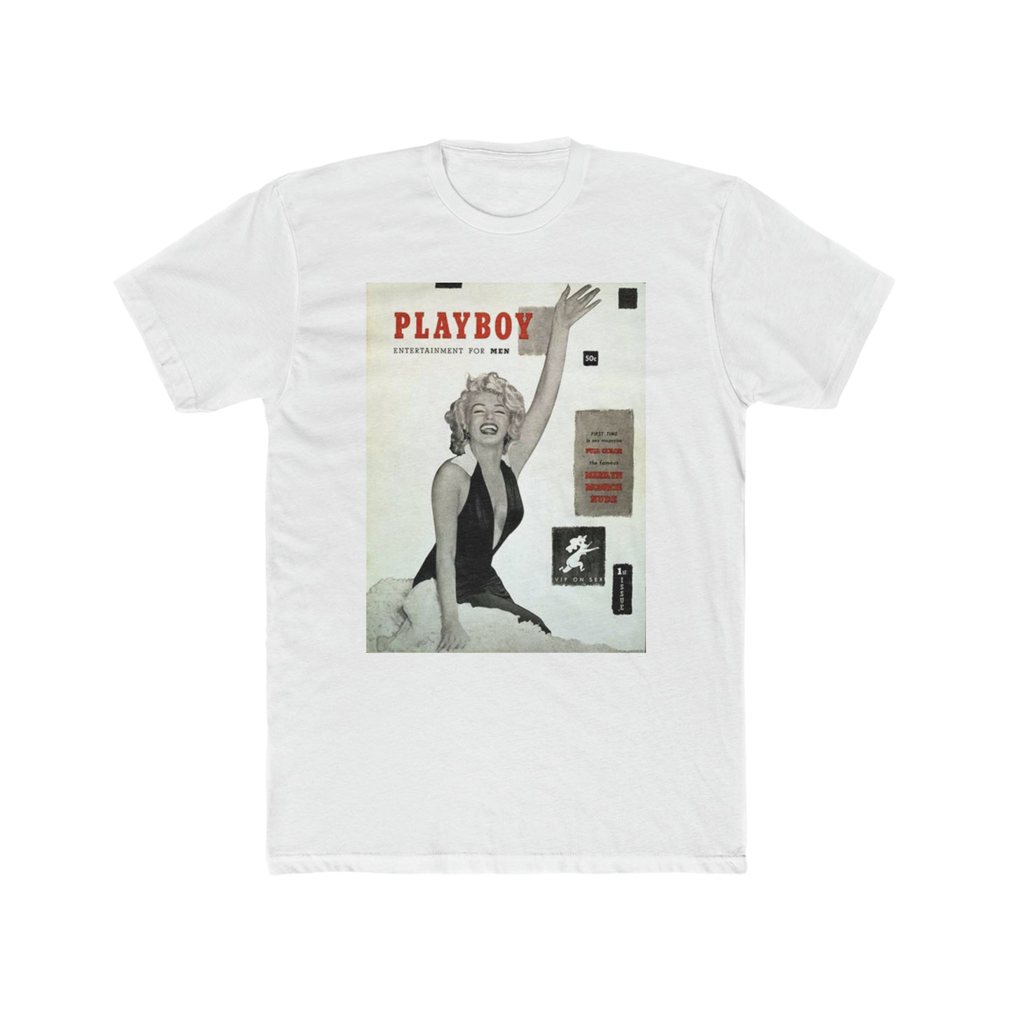Men's Cotton Crew Tee Playboy Cover December 1953 Marilyn Monroe