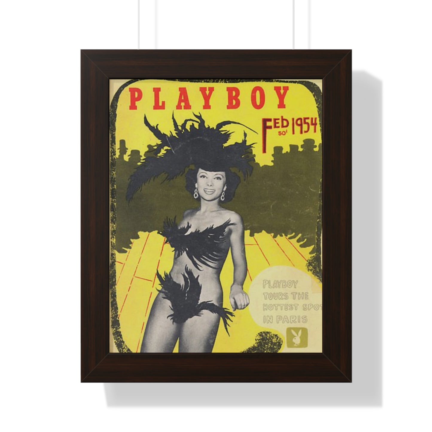 Framed Vertical Poster Playboy Cover February 1954