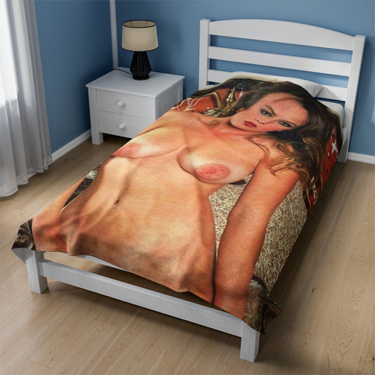 Velveteen Plush Blanket Retro Adult Star 1980s