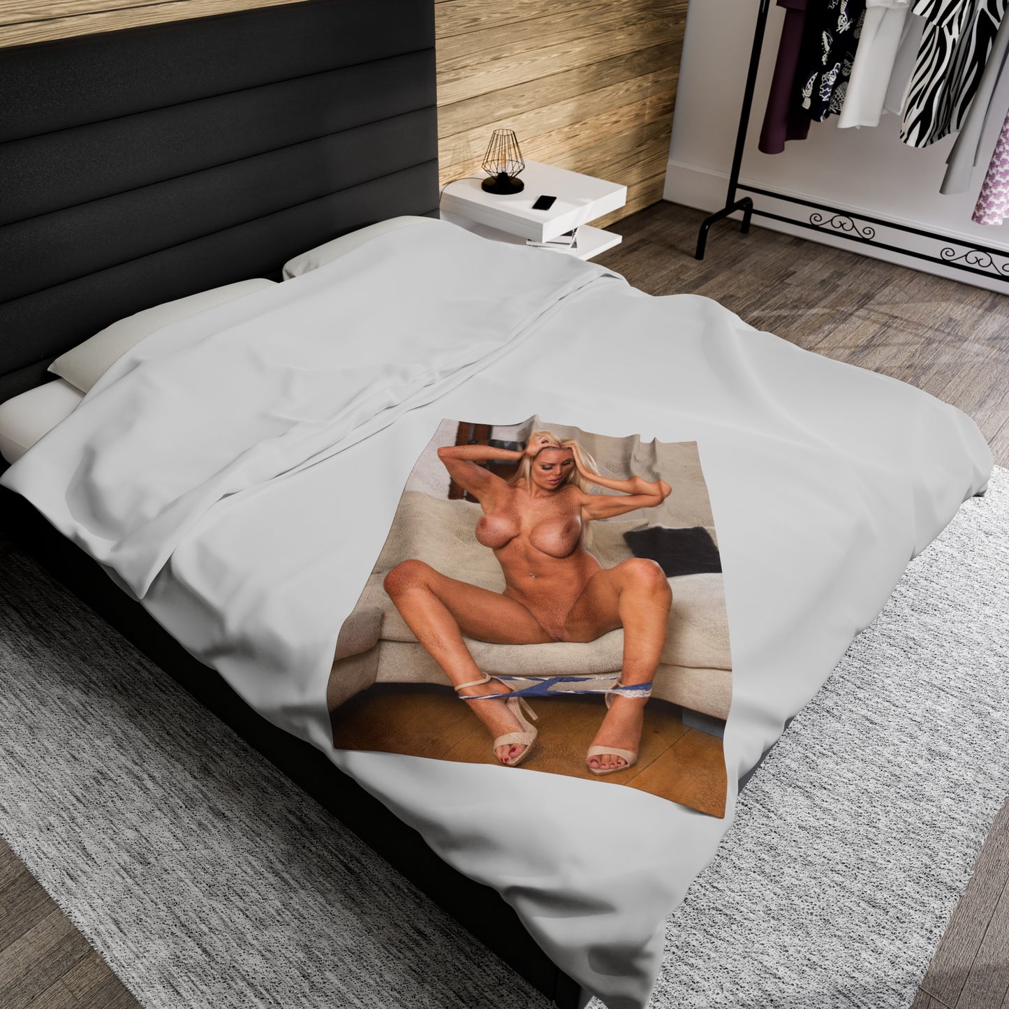 Velveteen Plush Blanket Sexy Naked Nude Pornstar