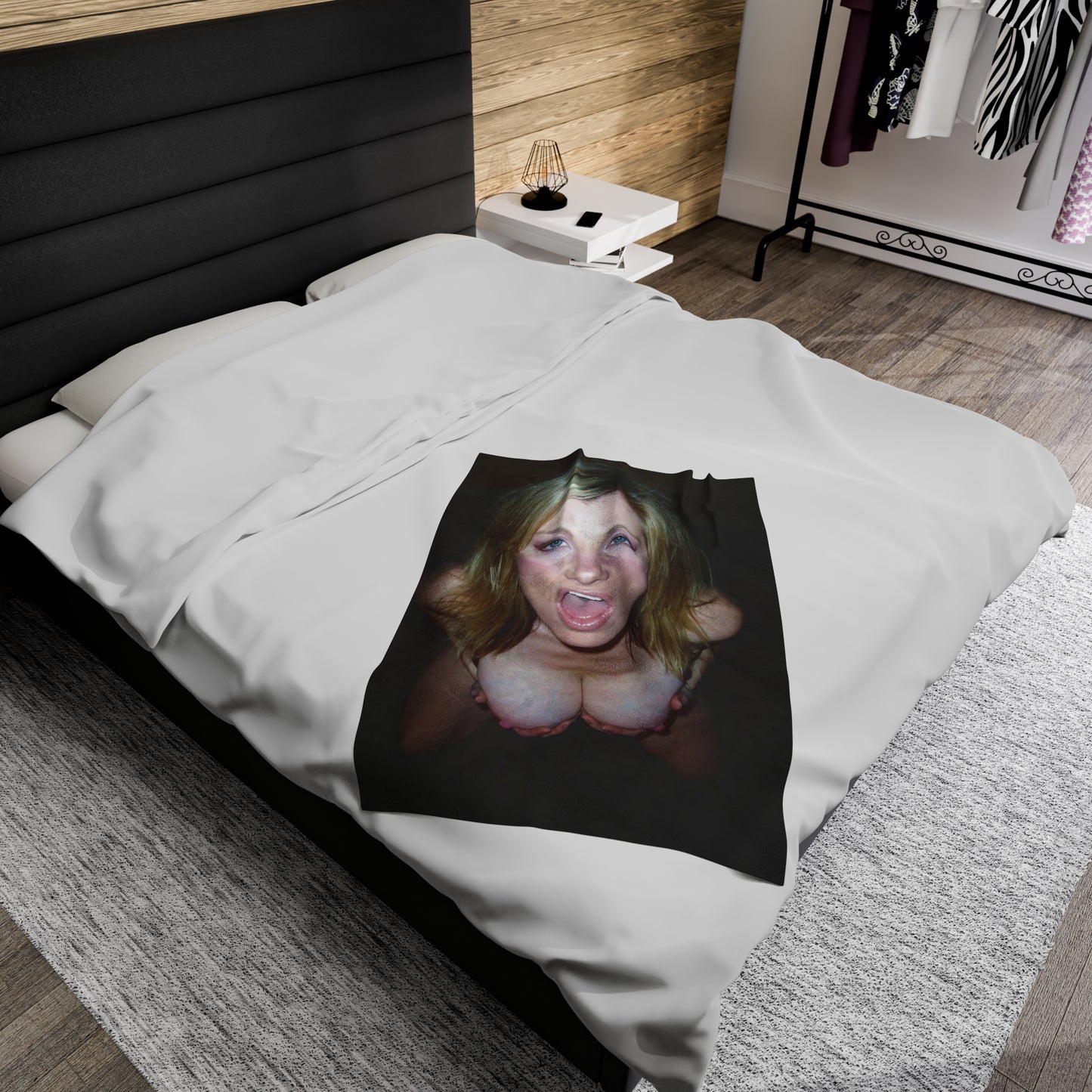Velveteen Plush Blanket Cumshot Target