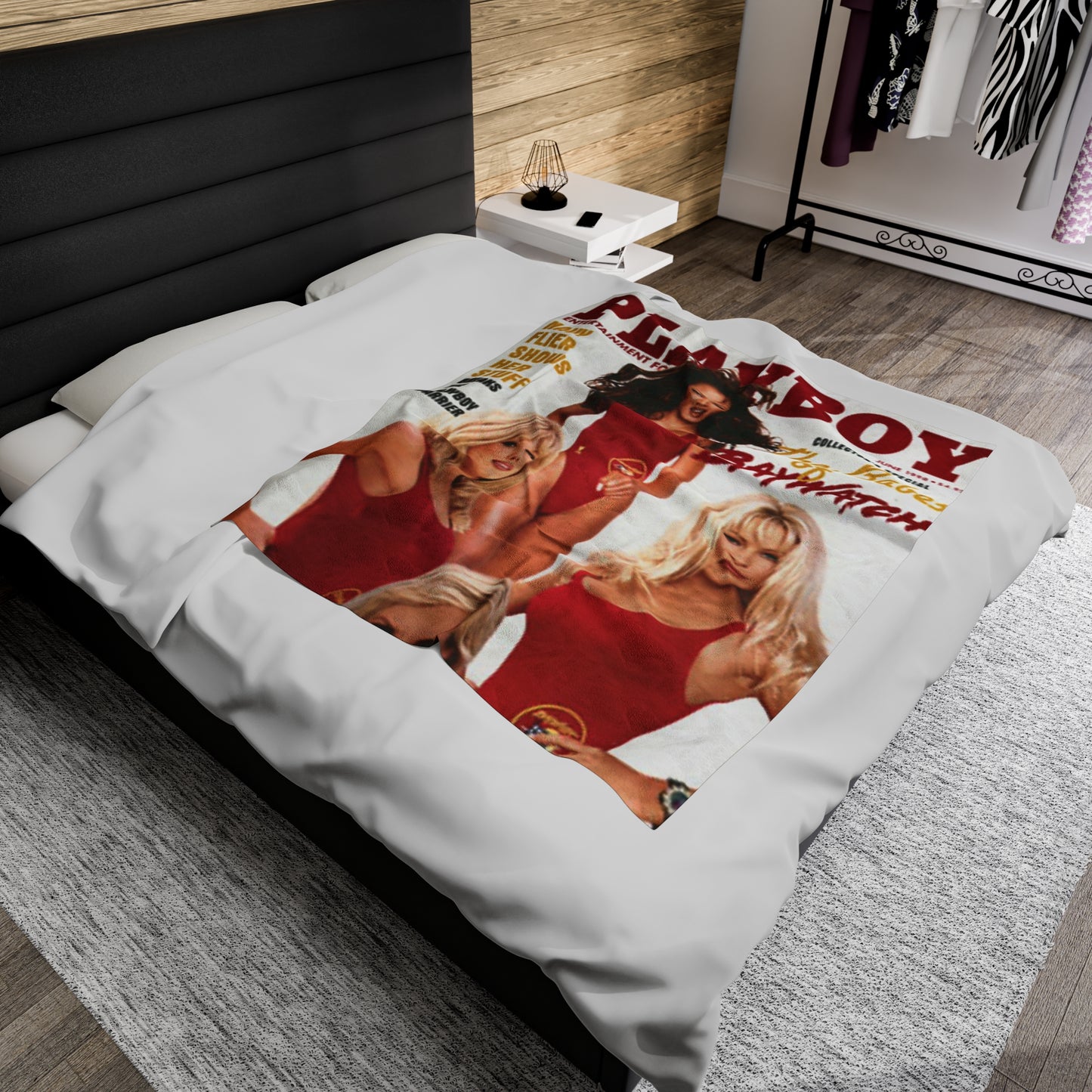 Velveteen Plush Blanket Play Boy June 1998 Baywatch Cover Pamela Anderson