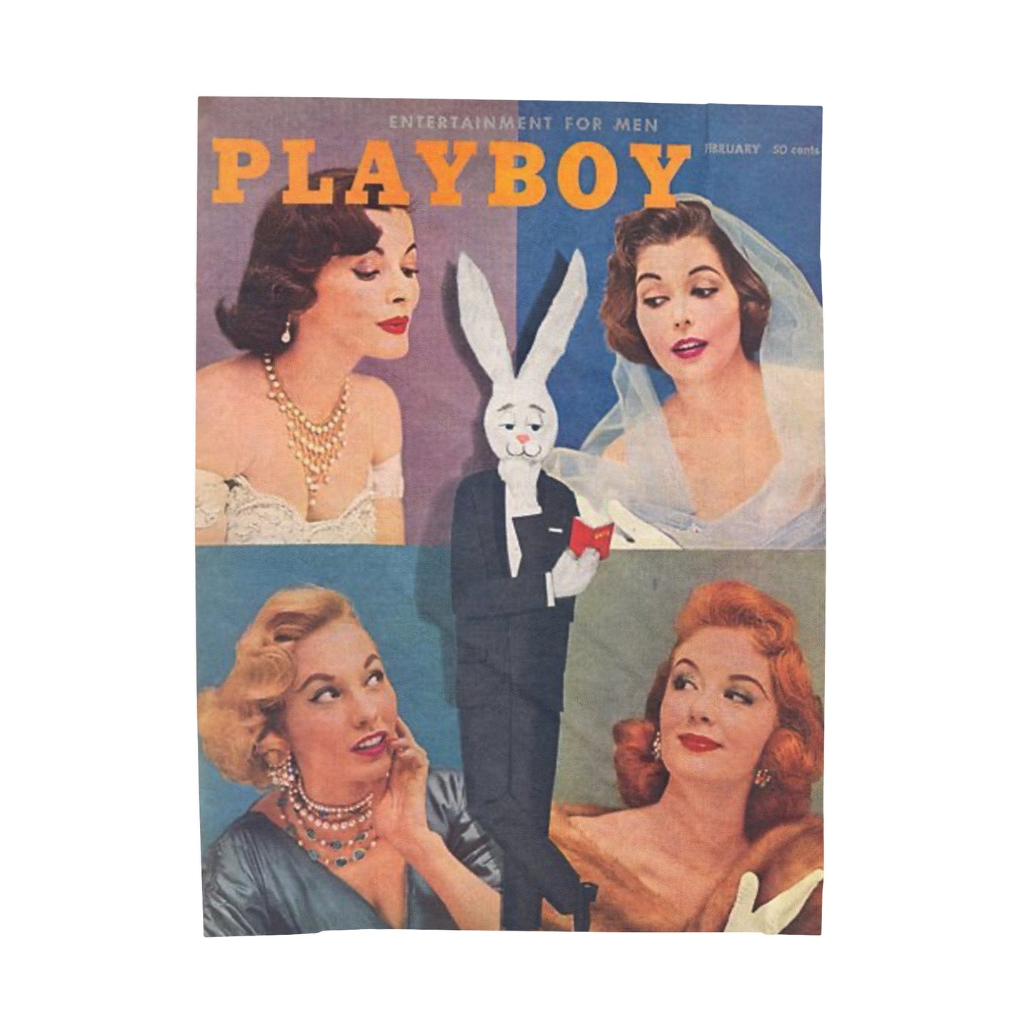 Velveteen Plush Blanket Playboy Cover February 1956