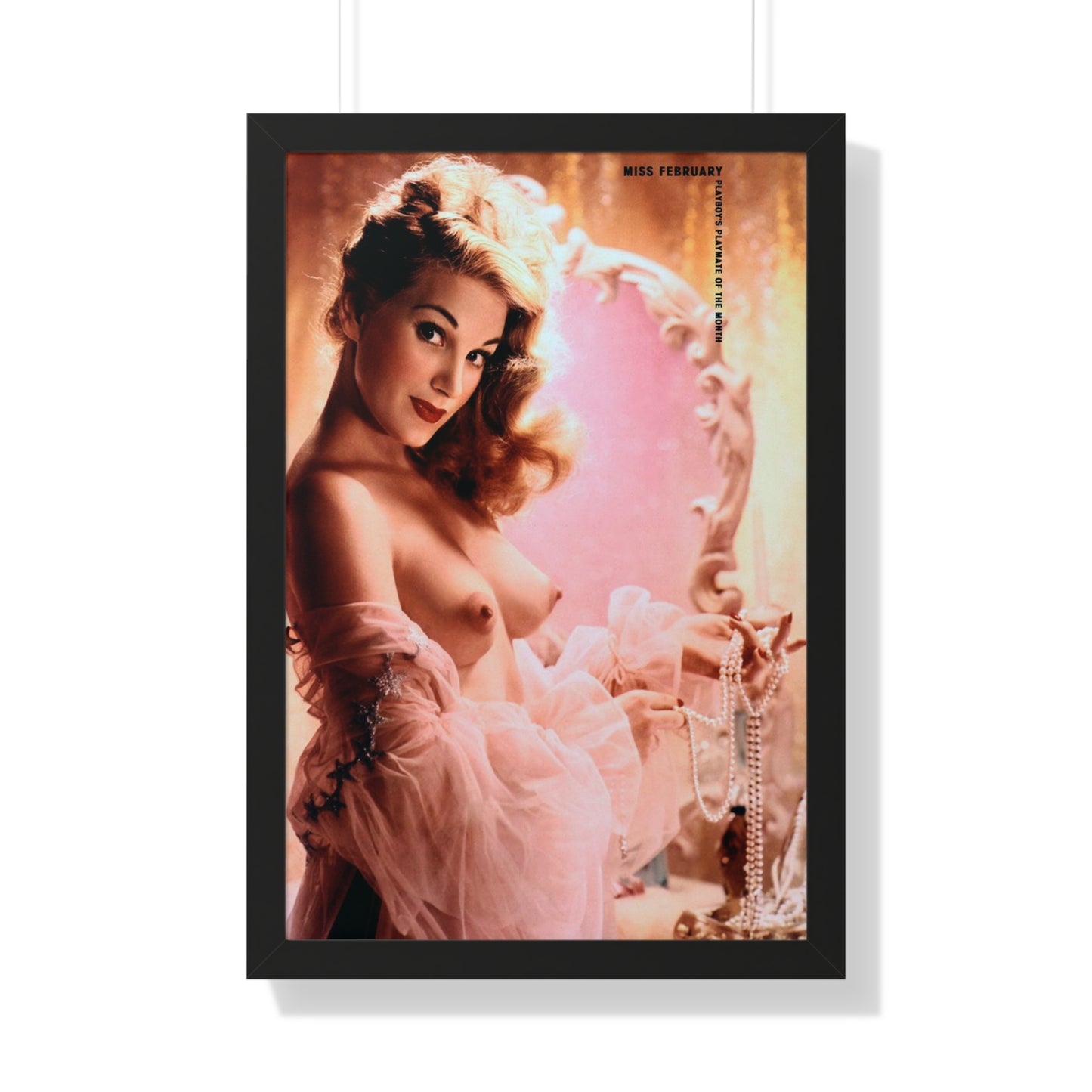 Framed Vertical Poster Playboy Playmate February 1954 Margaret Scott
