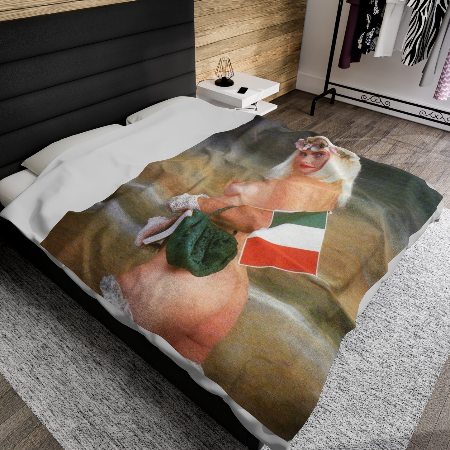 Velveteen Plush Blanket Retro Porn Star Cicciolina (Ilona Staller) Nude