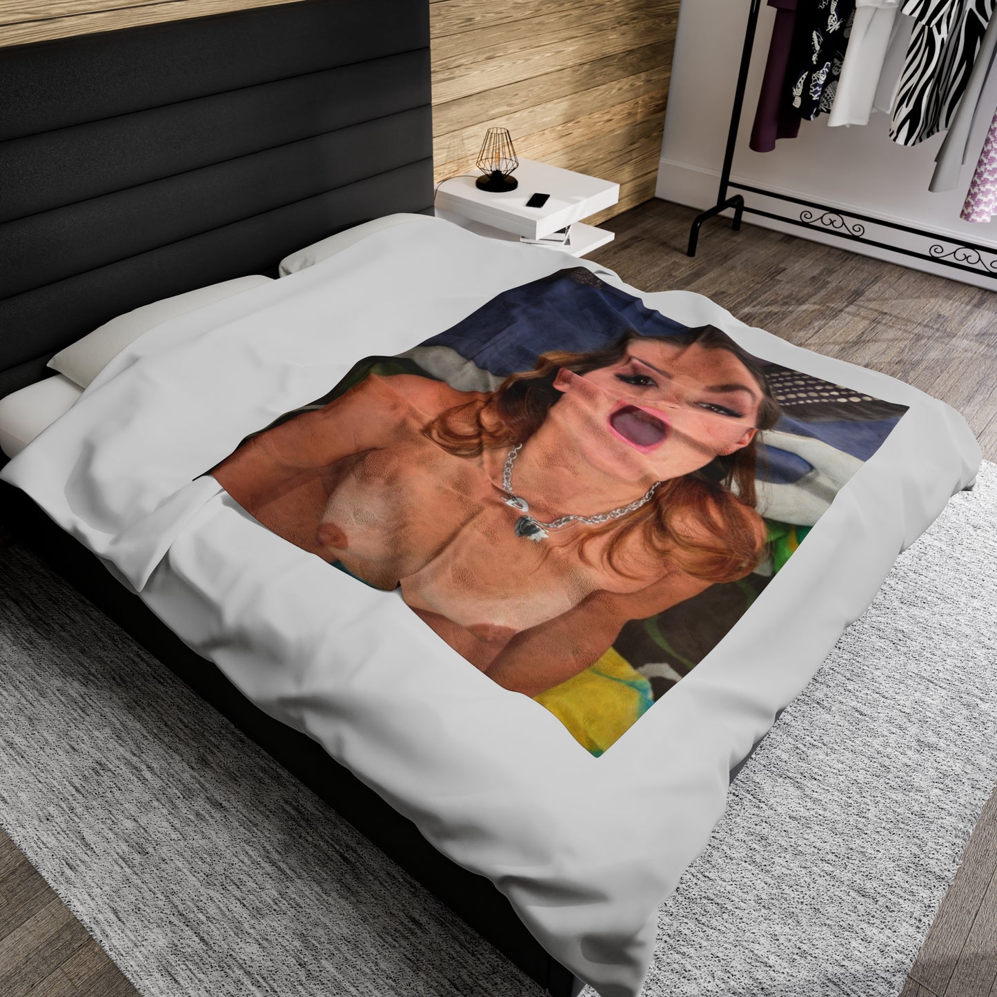 Velveteen Plush Blanket Cumshot Target Facial
