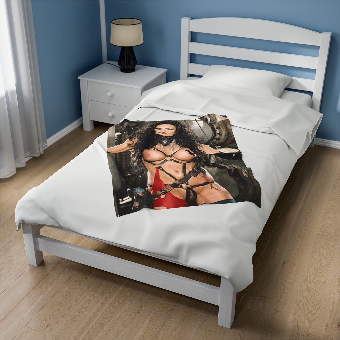 Velveteen Plush Blanket Retro Adult Star Julie Strain