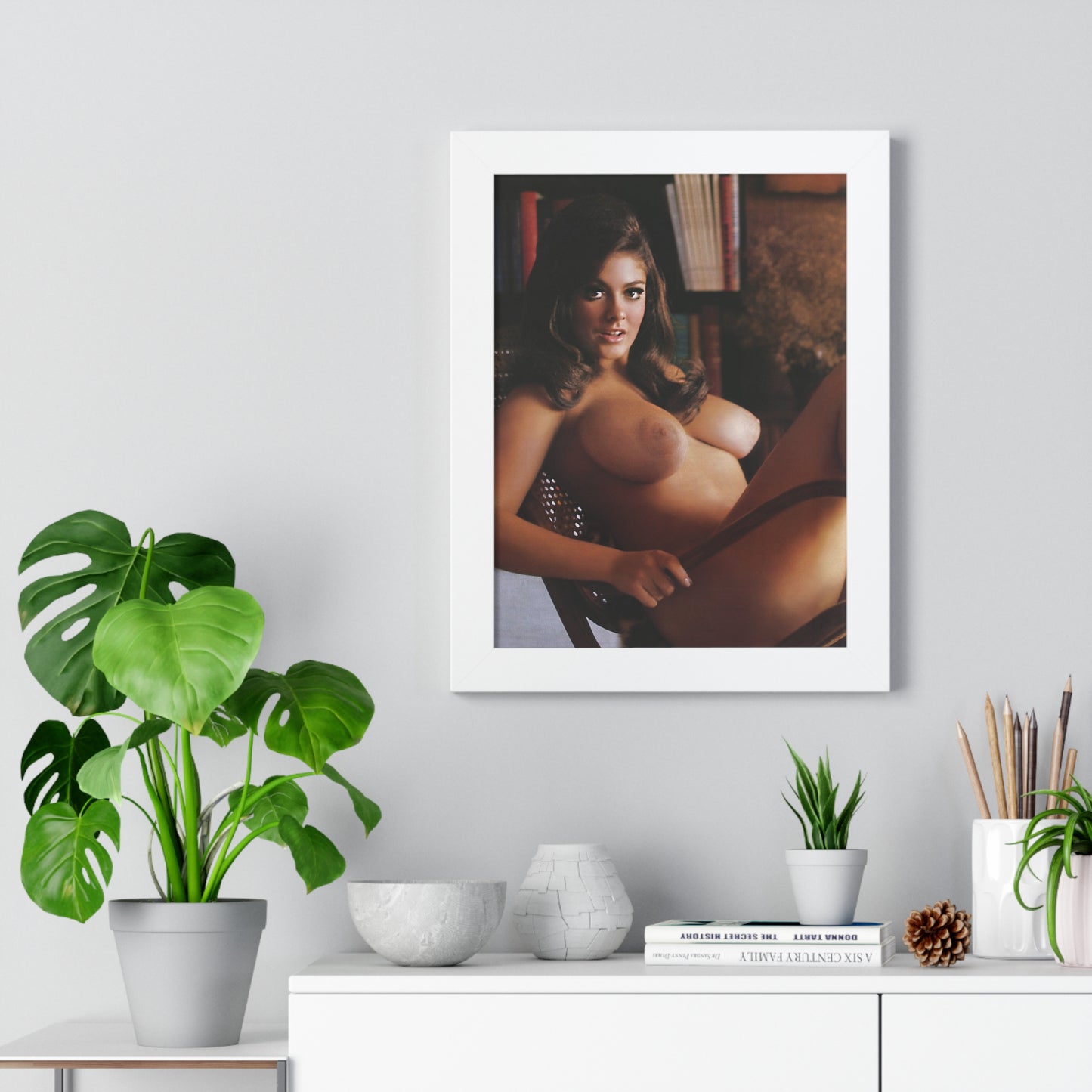 Framed Vertical Poster Playboy Playmate Cynthia Myers Nude