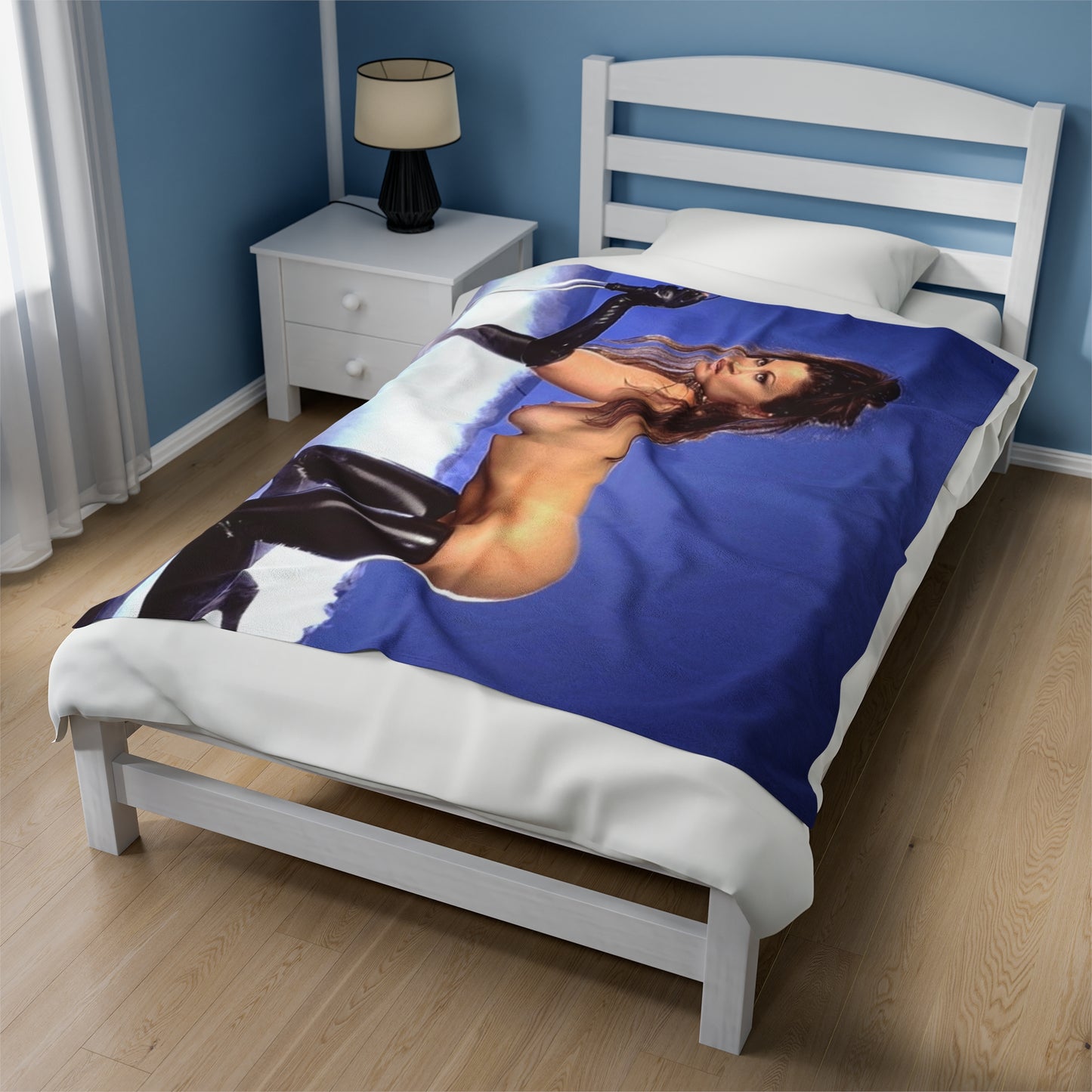Velveteen Plush Blanket Retro Adult Star Janine Lindenmulder Nude