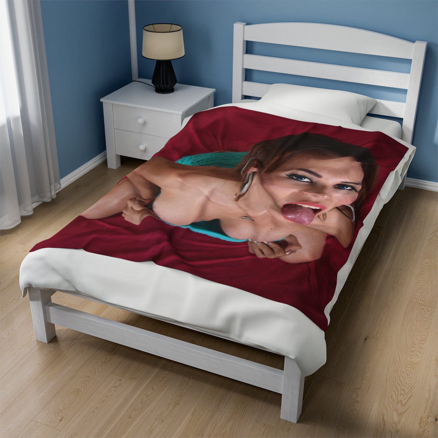 Velveteen Plush Blanket Cumshot Target Facial