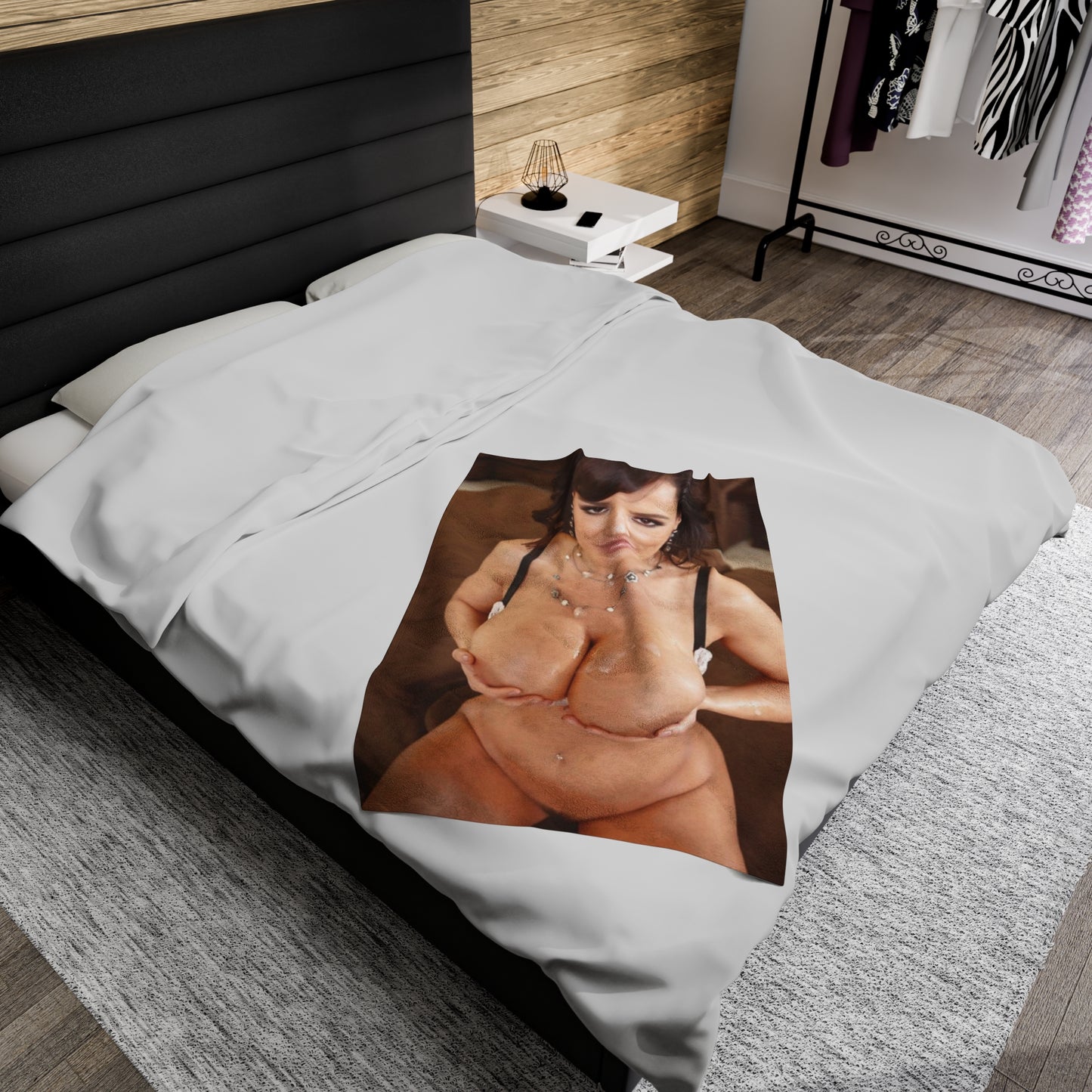 Velveteen Plush Blanket Lisa Ann Nude