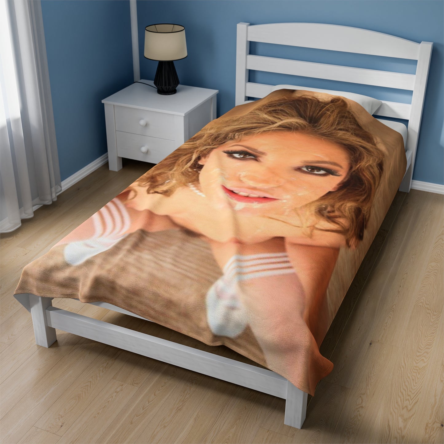 Velveteen Plush Blanket Cumshot Target Jenna Haze Facial