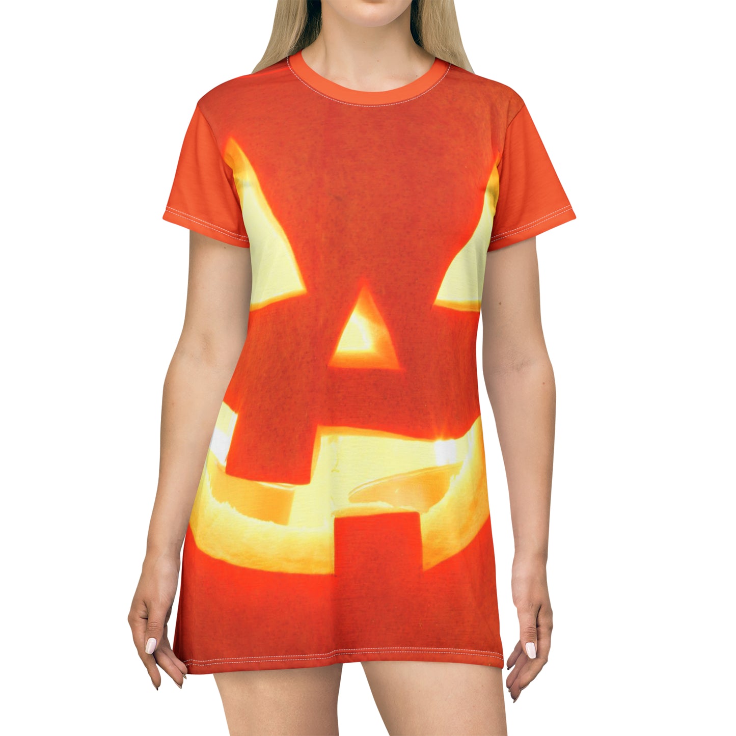T-Shirt Dress Halloween Theme Jack-O-Lantern