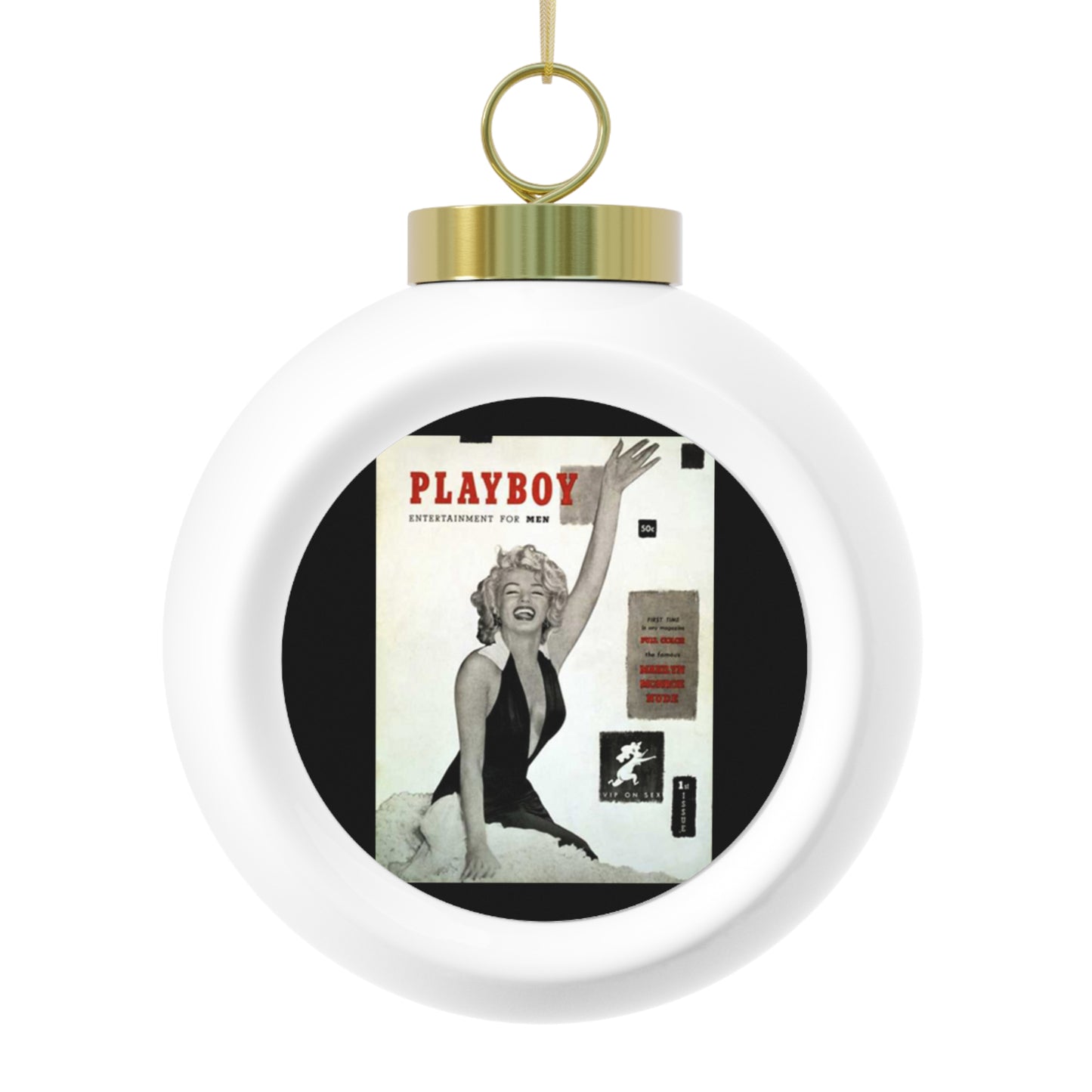 Christmas Ball Ornament Playboy Cover December 1953 Marilyn Monroe