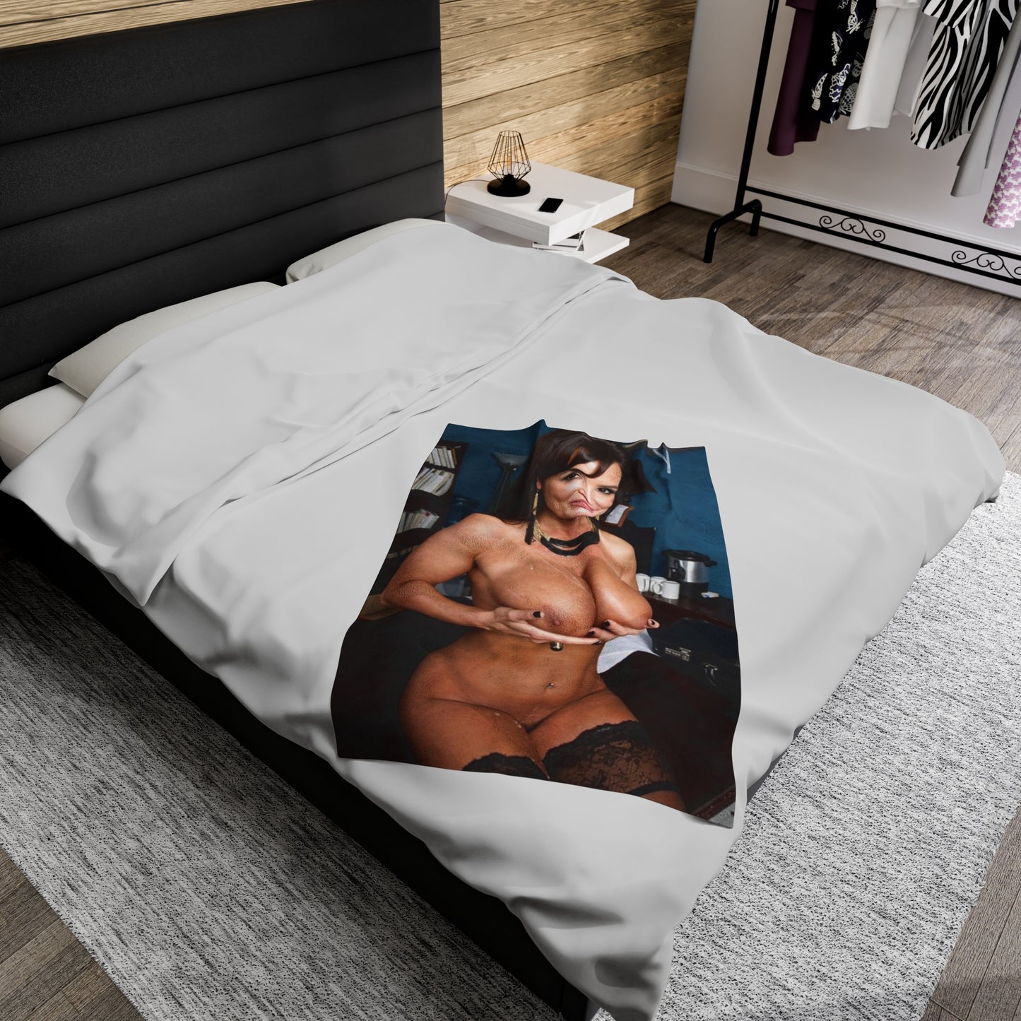 Velveteen Plush Blanket Lisa Ann Nude