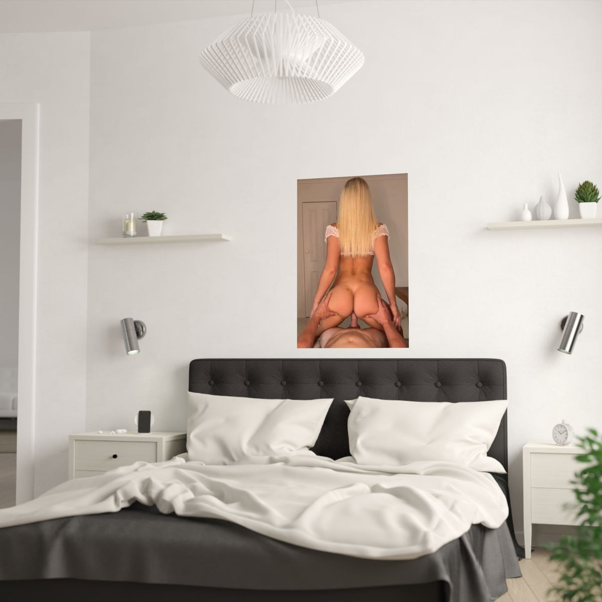 Satin Posters (210gsm) Sexy Blonde Ass Riding
