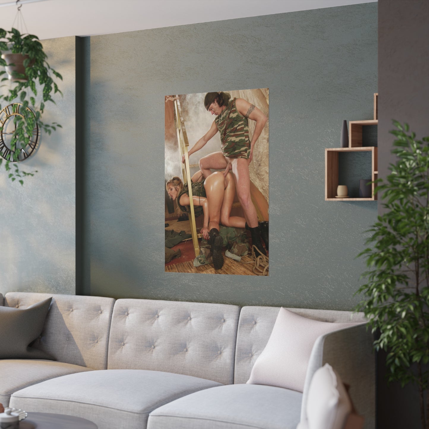 Satin Posters (210gsm) Nude Military Girl