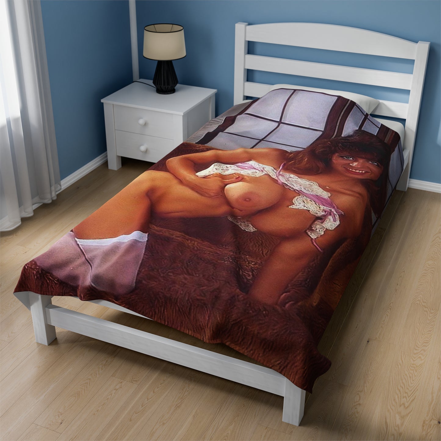 Velveteen Plush Blanket Retro Adult Star Christy Canyon Nude