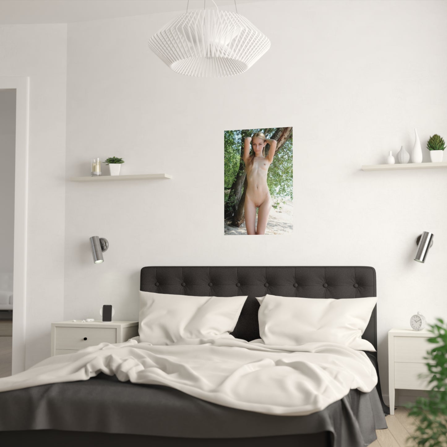 Satin Posters (210gsm) Skinny Nude Outdoors