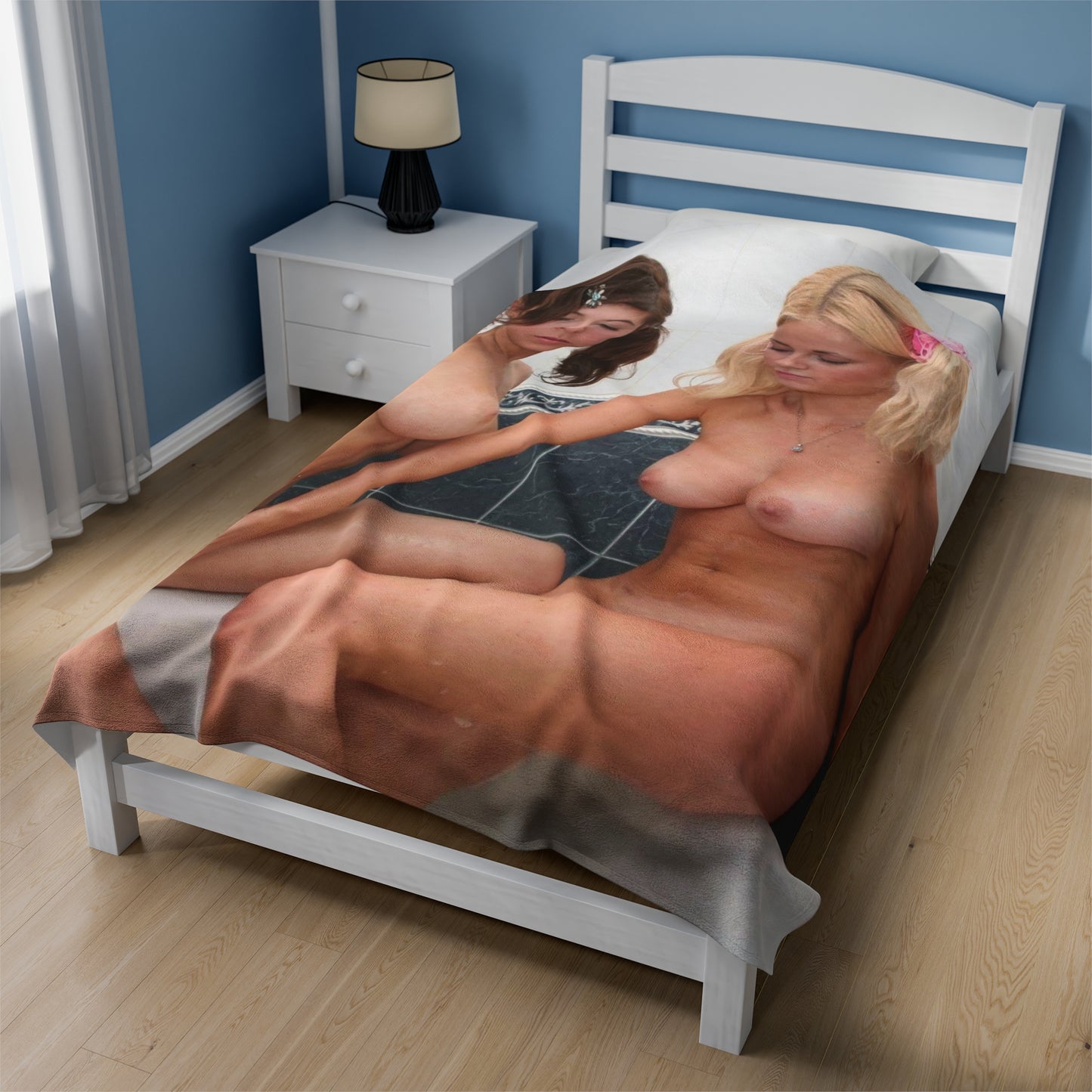 Velveteen Plush Blanket Pigtail Lesbians