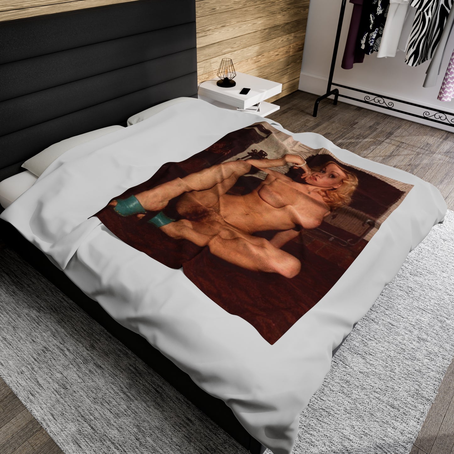 Velveteen Plush Blanket Vintage French Pornstar Brigitte Lahaie