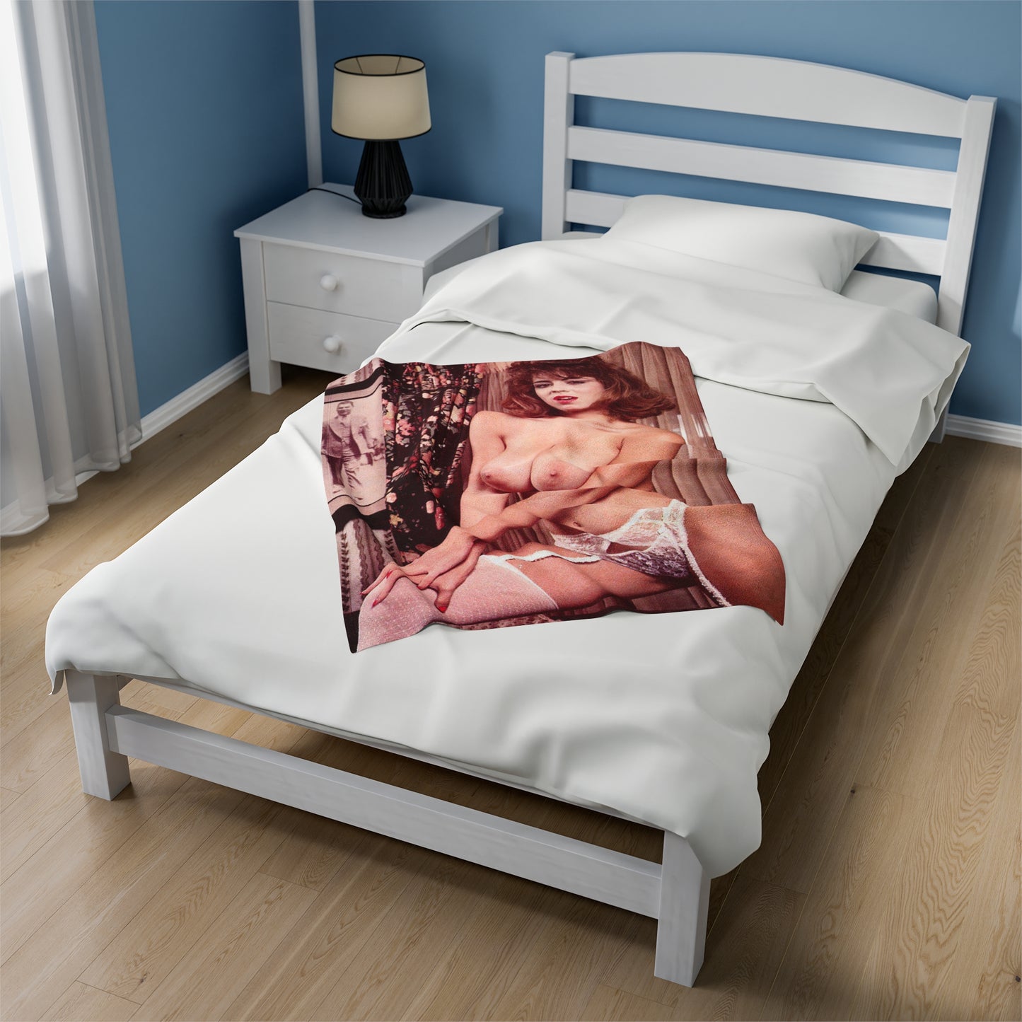 Velveteen Plush Blanket Retro Adult Star Christy Canyon Nude