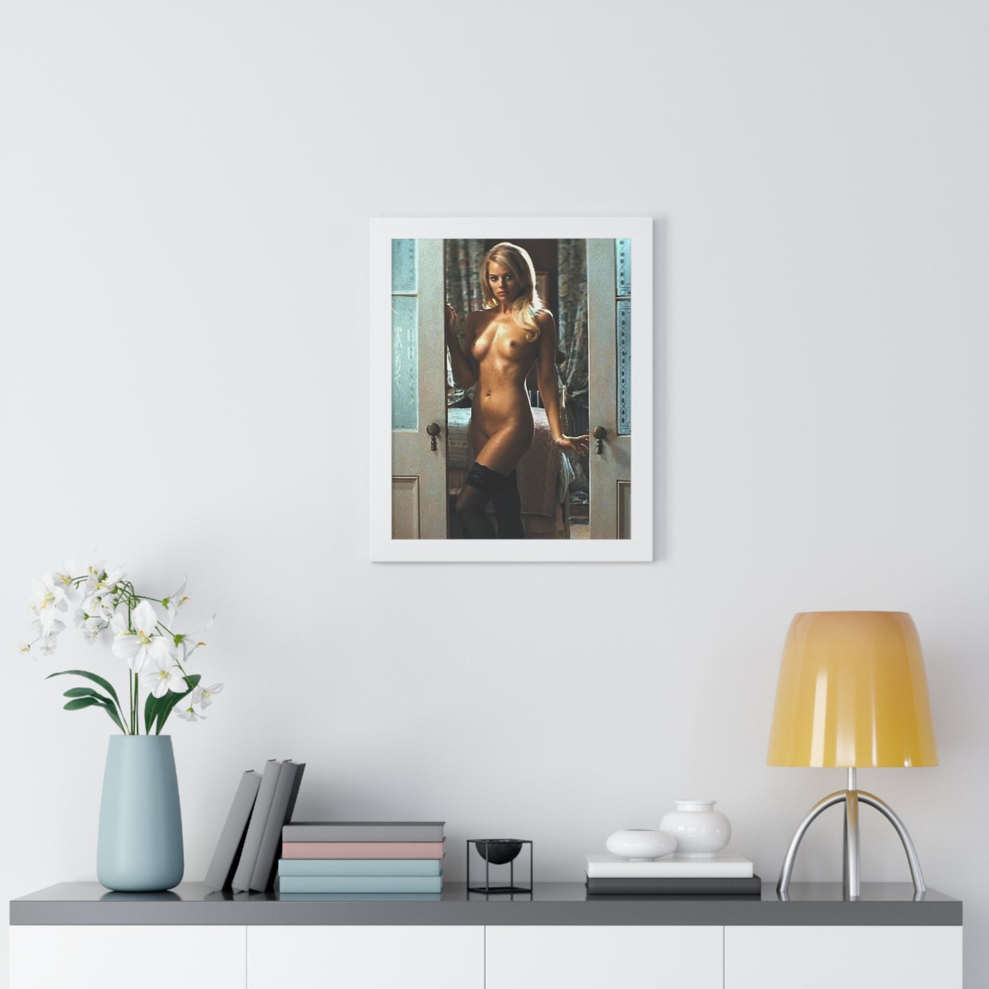 Framed Vertical Poster Margot Robbie Nude Wolf of Wallstreet