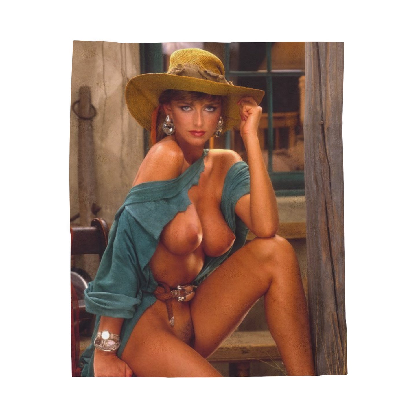 Velveteen Plush Blanket Playboy Playmate January 1988 Kimberley Conrad