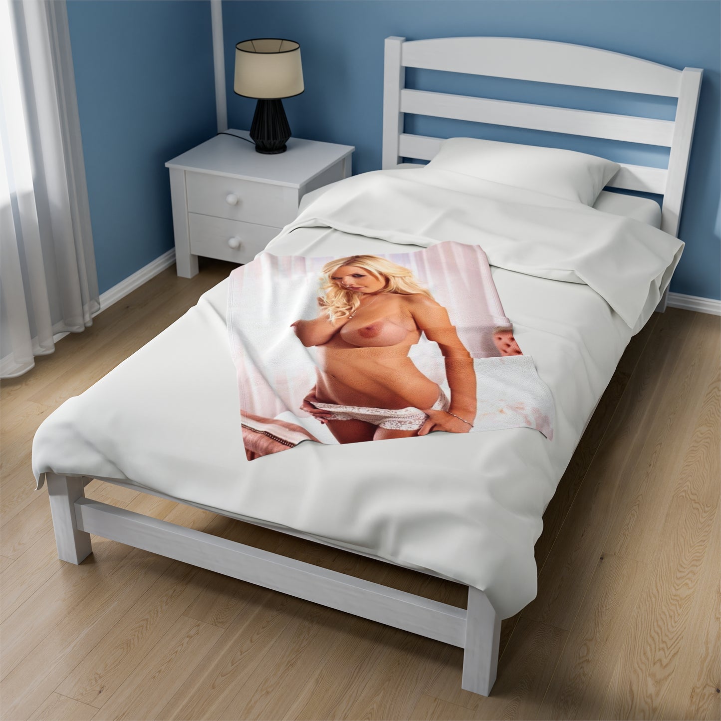 Velveteen Plush Blanket Large Natural Breasts