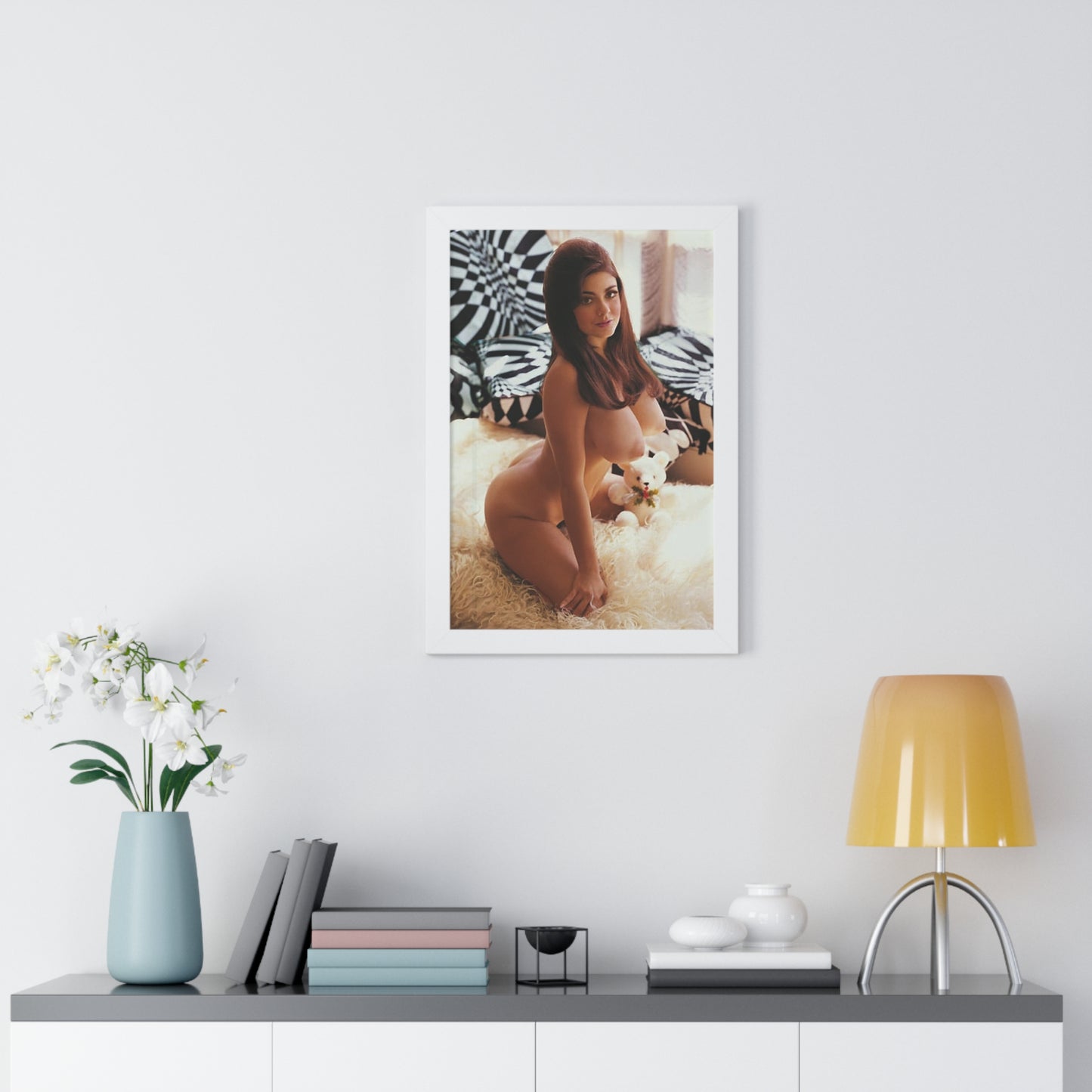 Framed Vertical Poster Playboy Playmate Cynthia Myers Nude