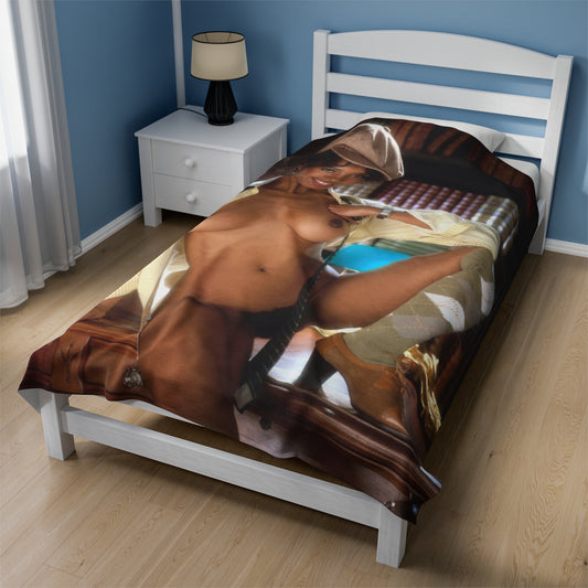 Velveteen Plush Blanket Playboy Playmate September 1978 Rosanne Katon