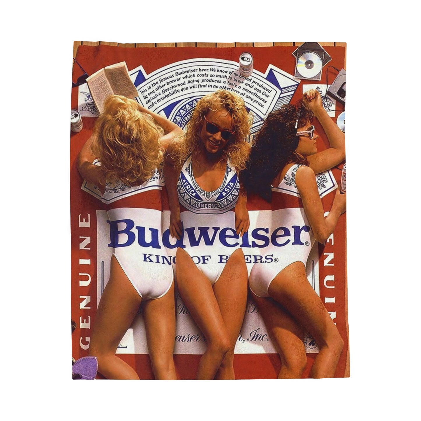 Velveteen Plush Blanket 90s Budweiser Ad