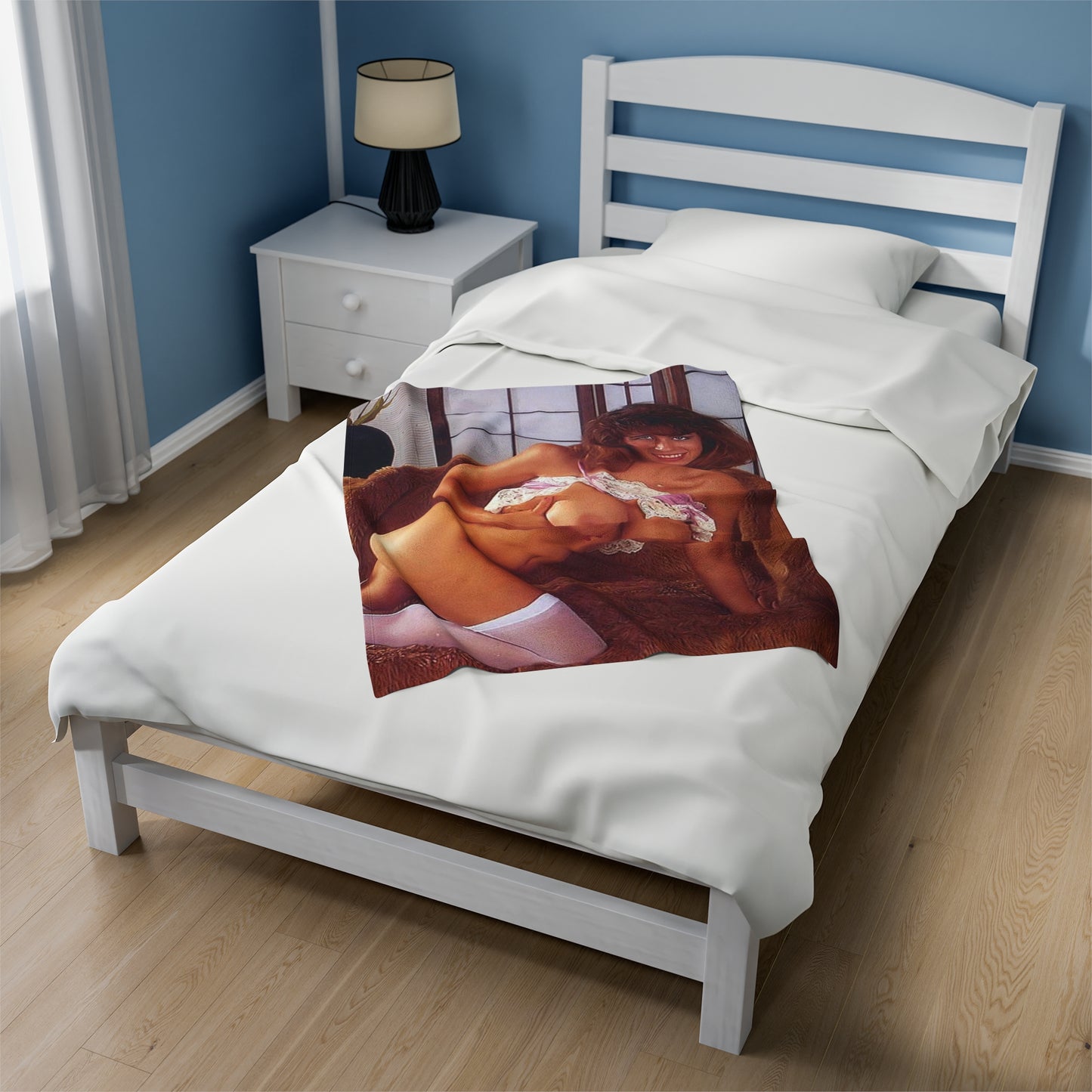 Velveteen Plush Blanket Retro Adult Star Christy Canyon Nude