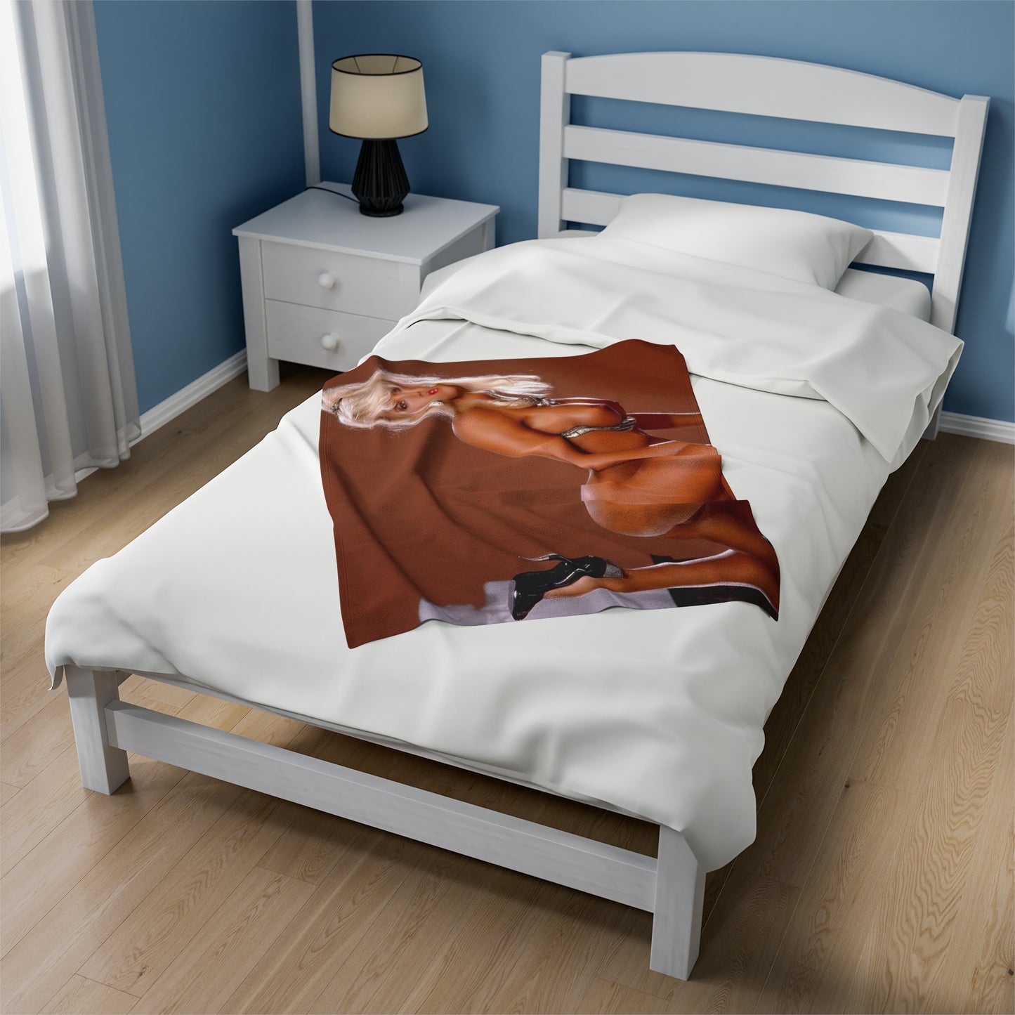 Velveteen Plush Blanket Retro 1980s Porn Star Amber Lynn