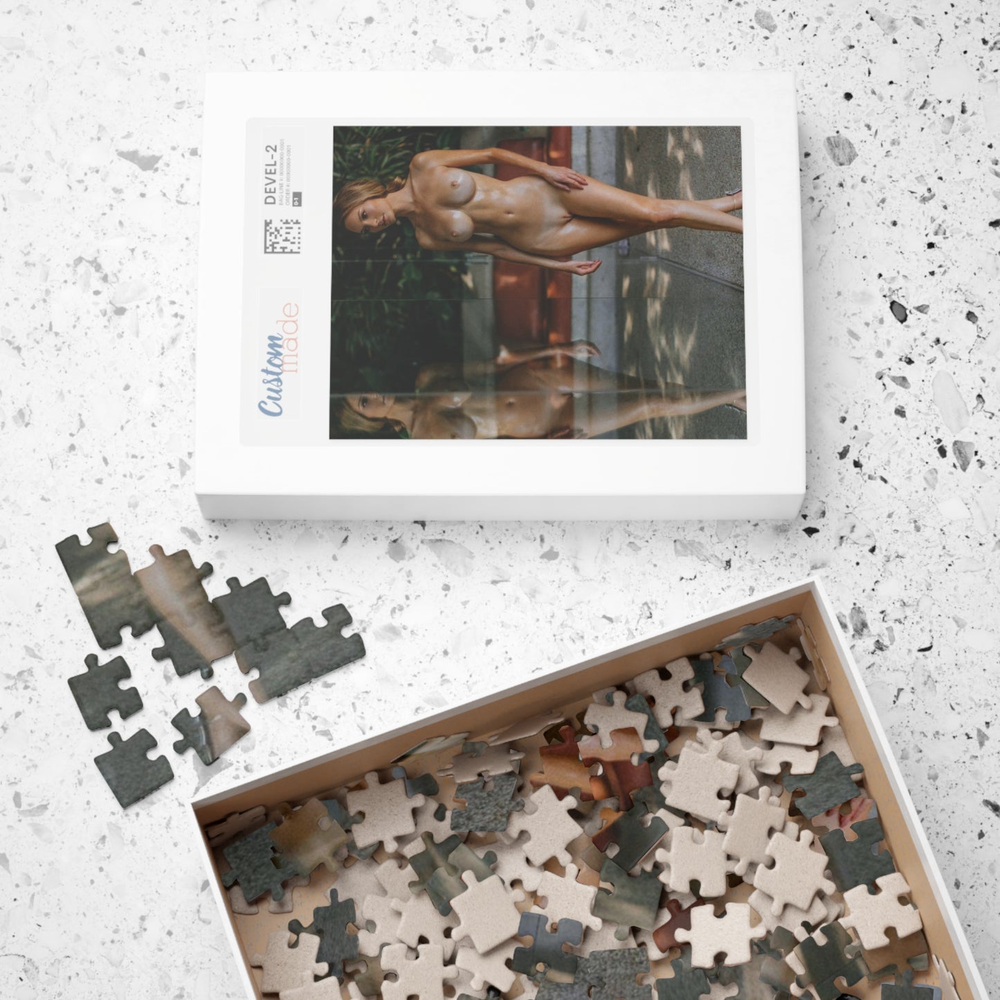 Puzzle (110, 252, 500, 1014-piece) Nude Brunette Reflection