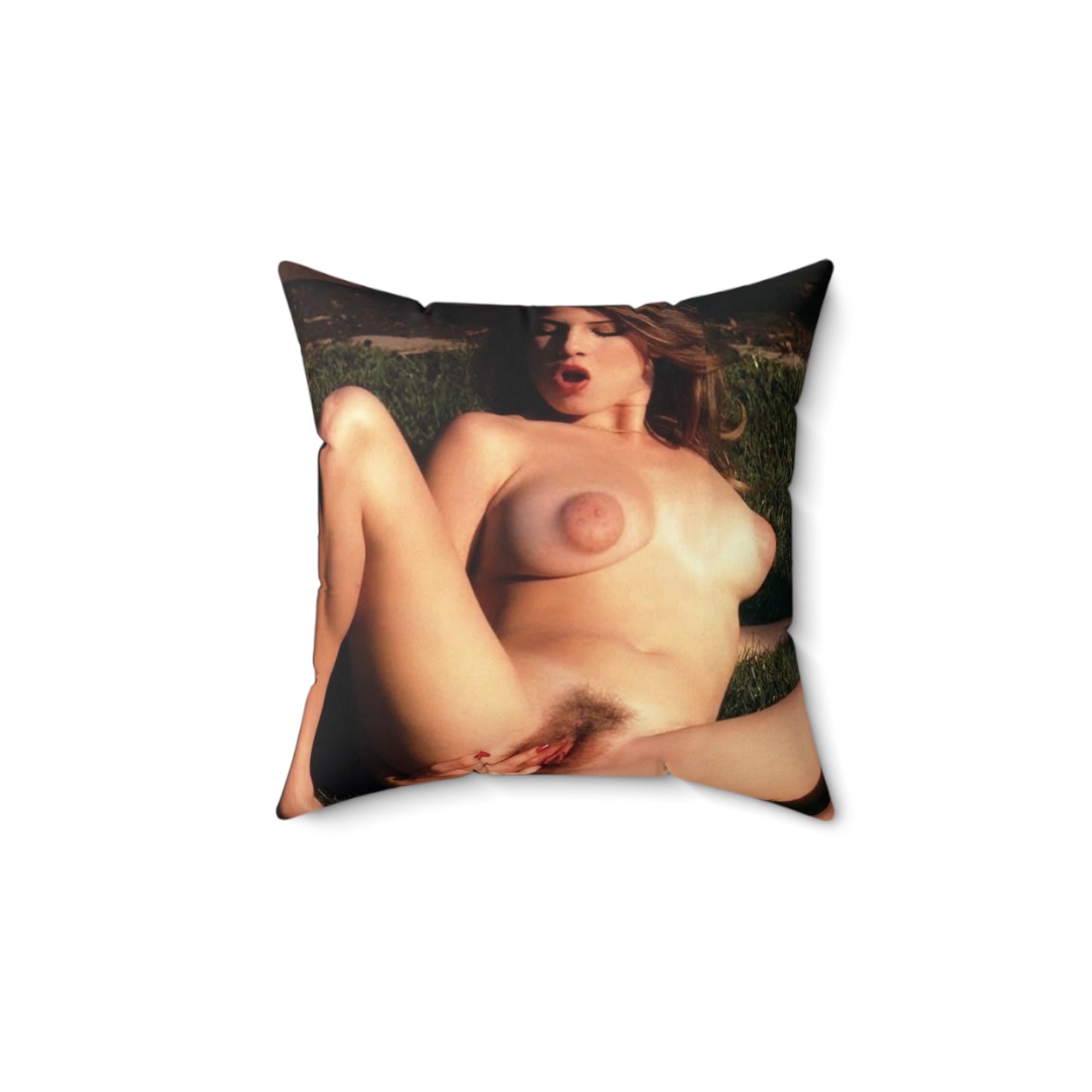 Spun Polyester Square Pillow Retro Porn Star Traci Lords Nude