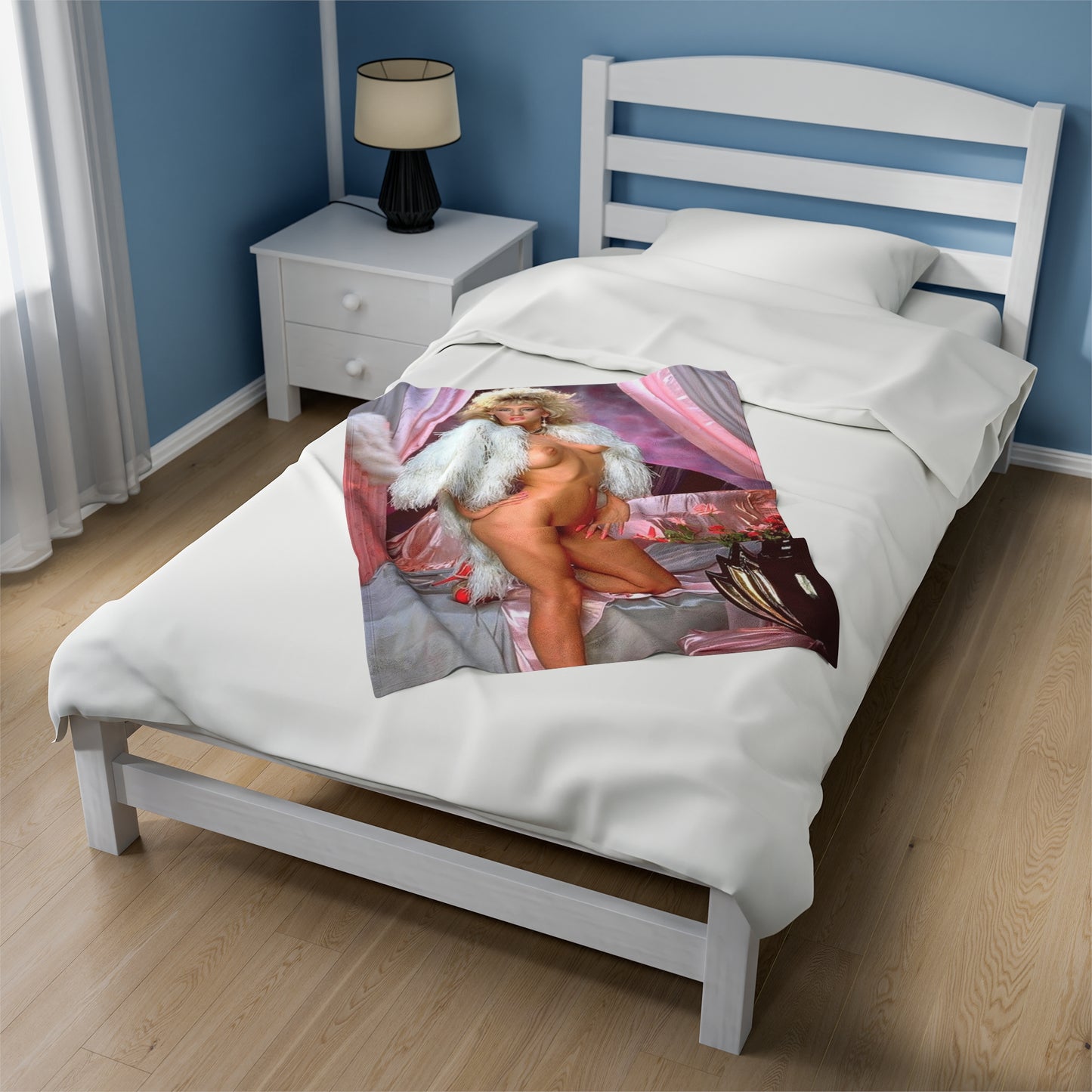 Velveteen Plush Blanket Retro 1980s Porn Star Amber Lynn