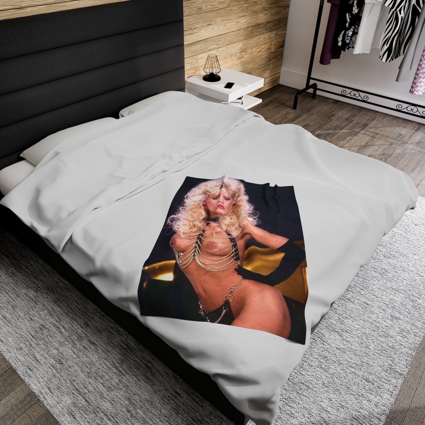 Velveteen Plush Blanket Retro 1980s Porn Star Amber Lynn