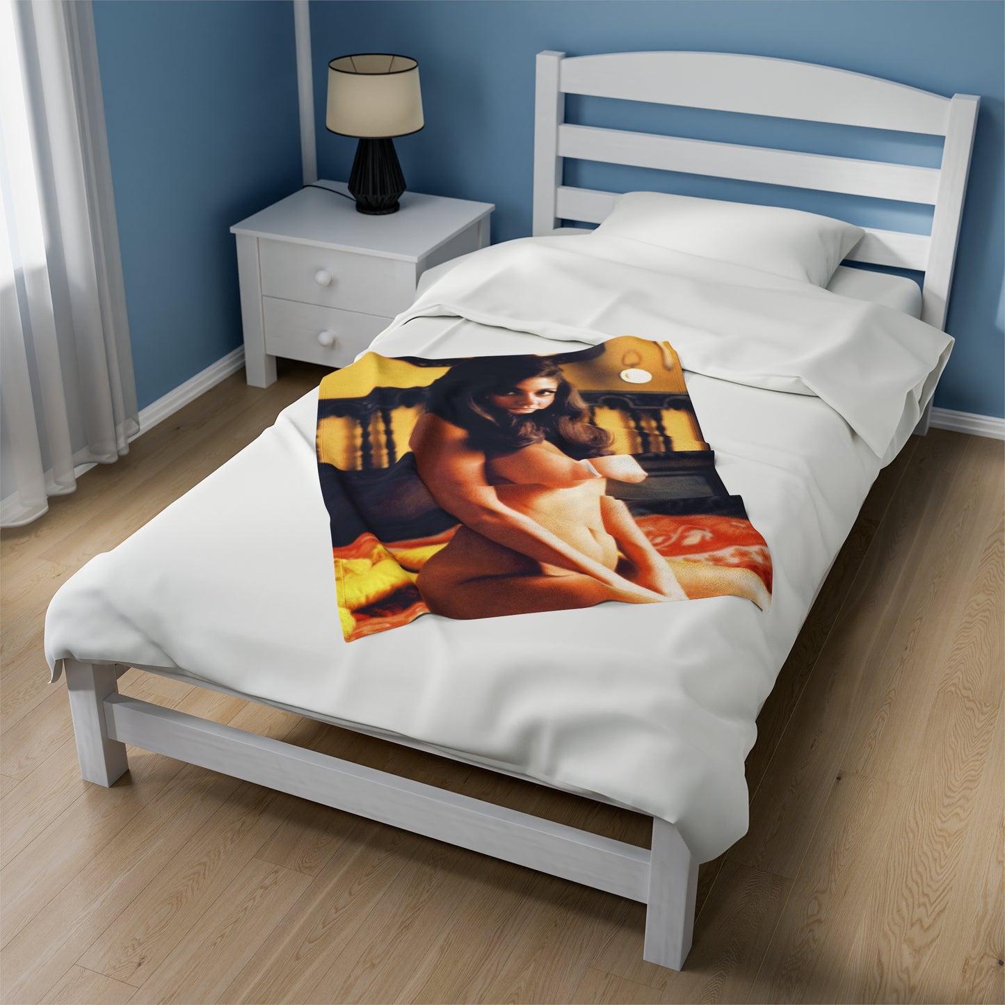 Velveteen Plush Blanket Playmate Cynthia Myers Nude