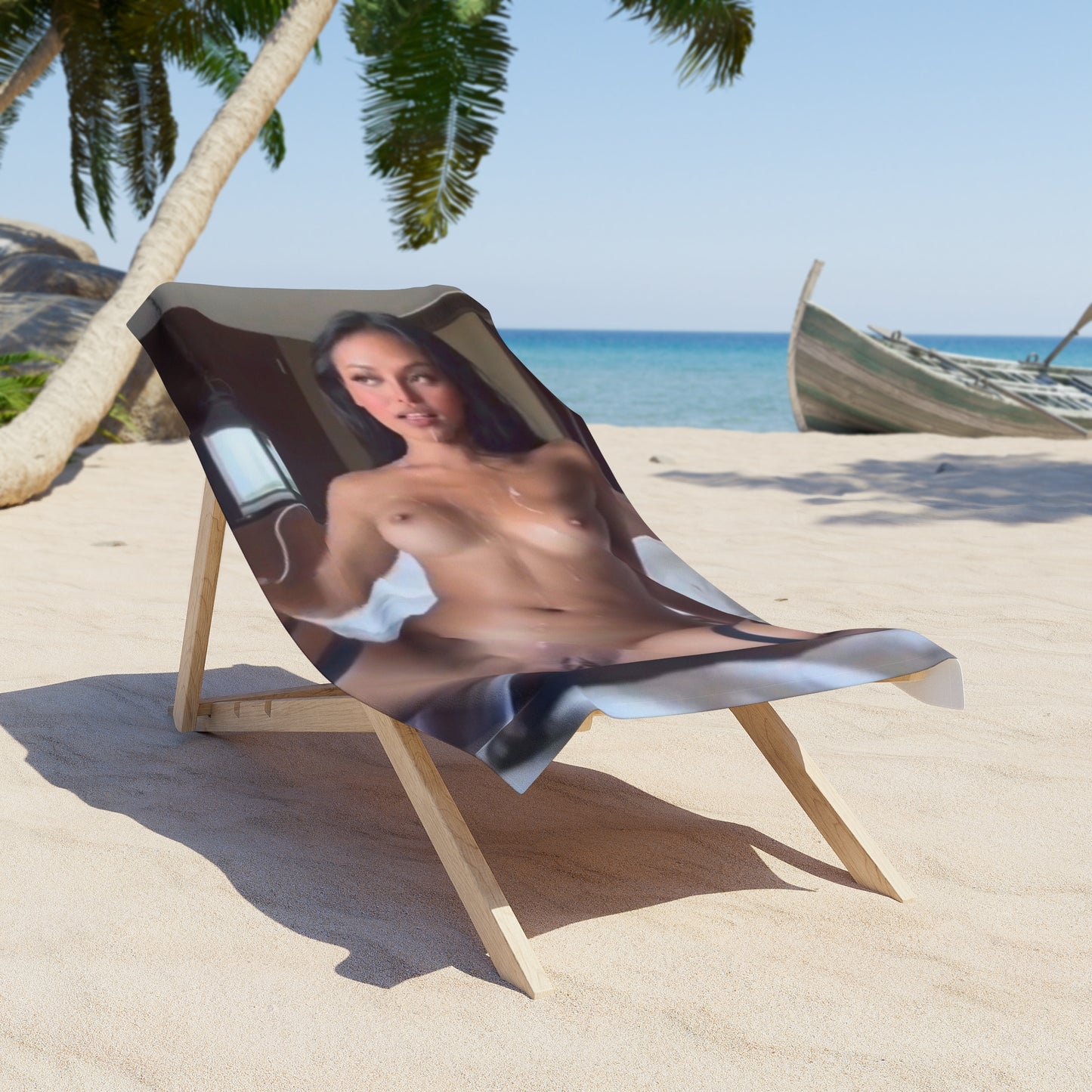 Beach Towel Sexy Asian Covered in Cum Cumrag