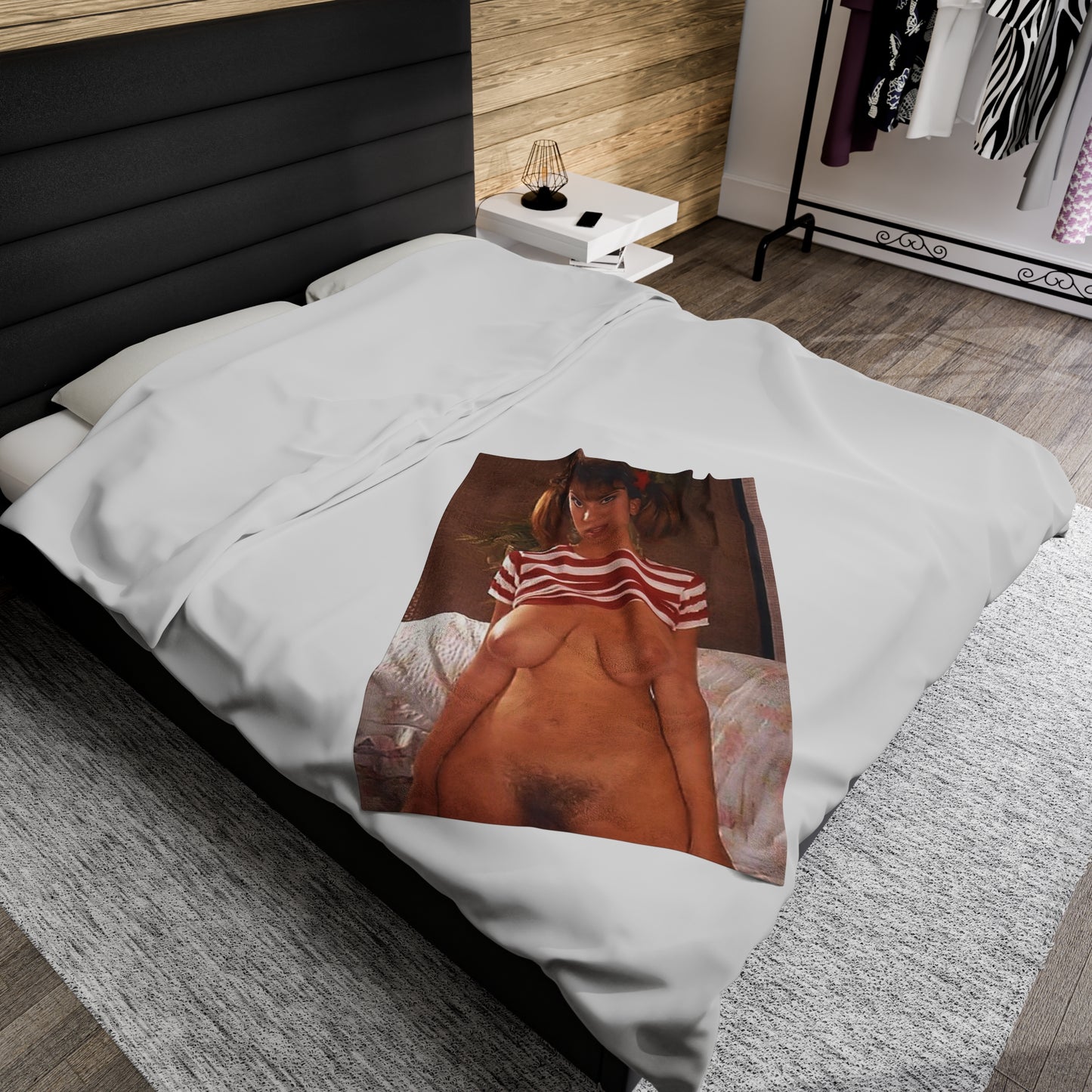 Velveteen Plush Blanket Retro Adult Star Christy Canyon Nude