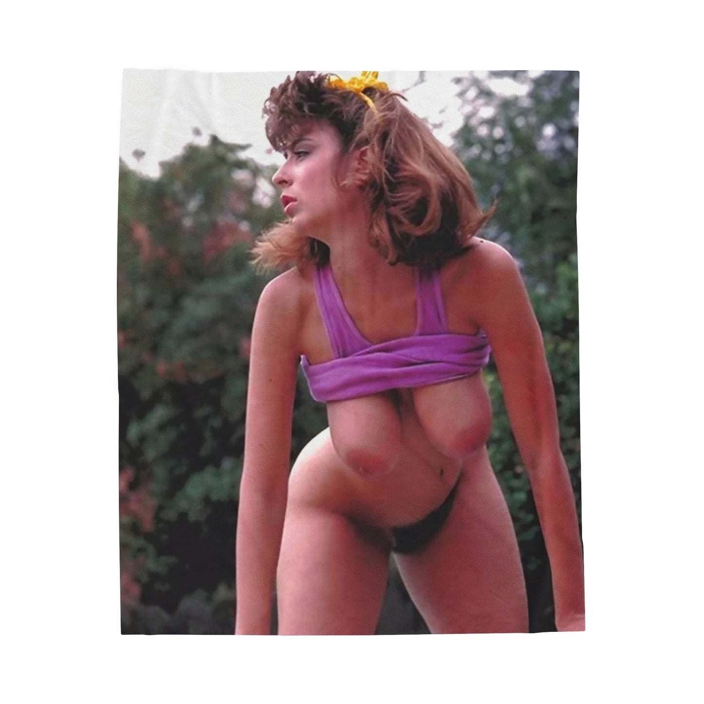 Velveteen Plush Blanket Retro Adult Star Christy Canyon Nude