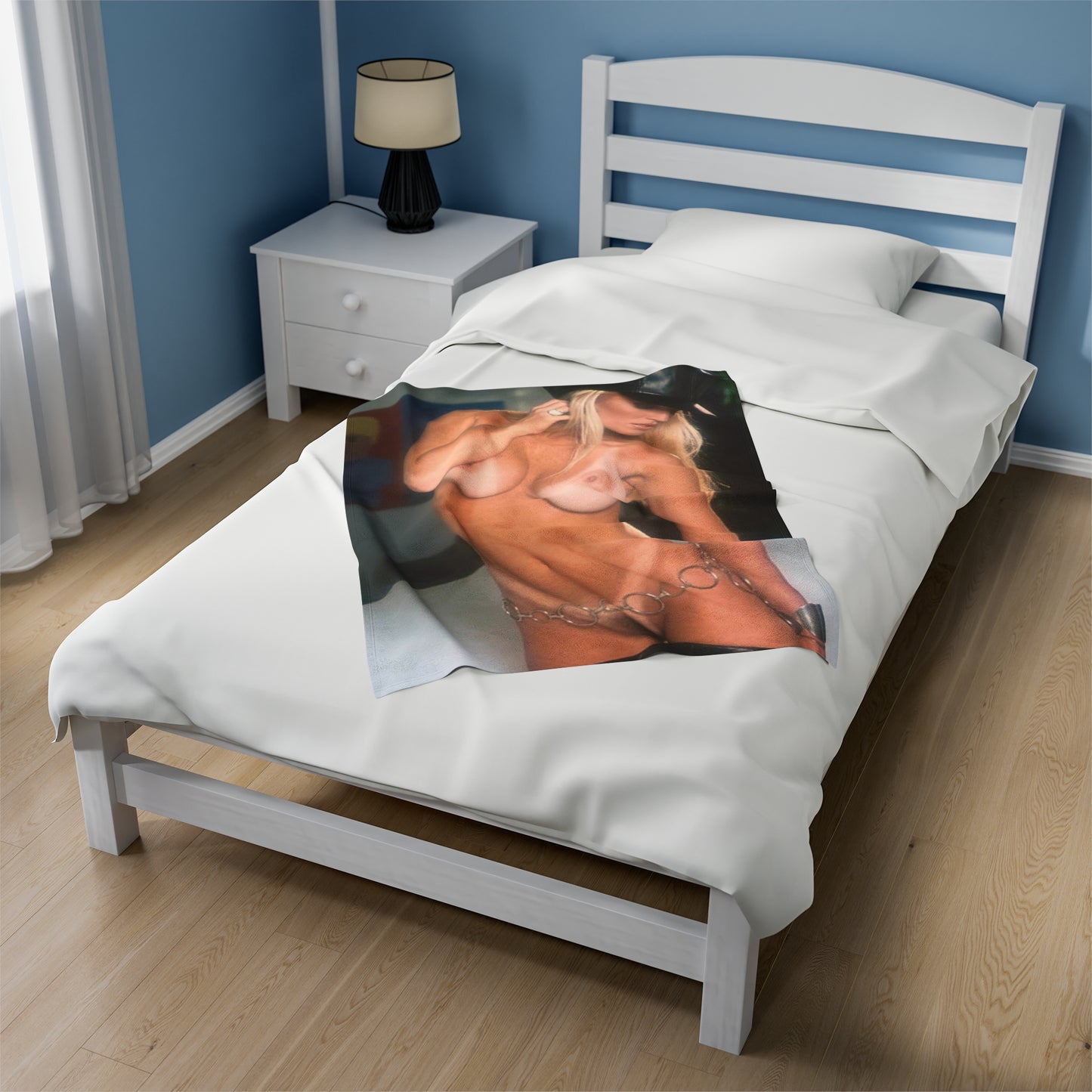 Velveteen Plush Blanket Retro Adult Star Janine Lindenmulder Nude