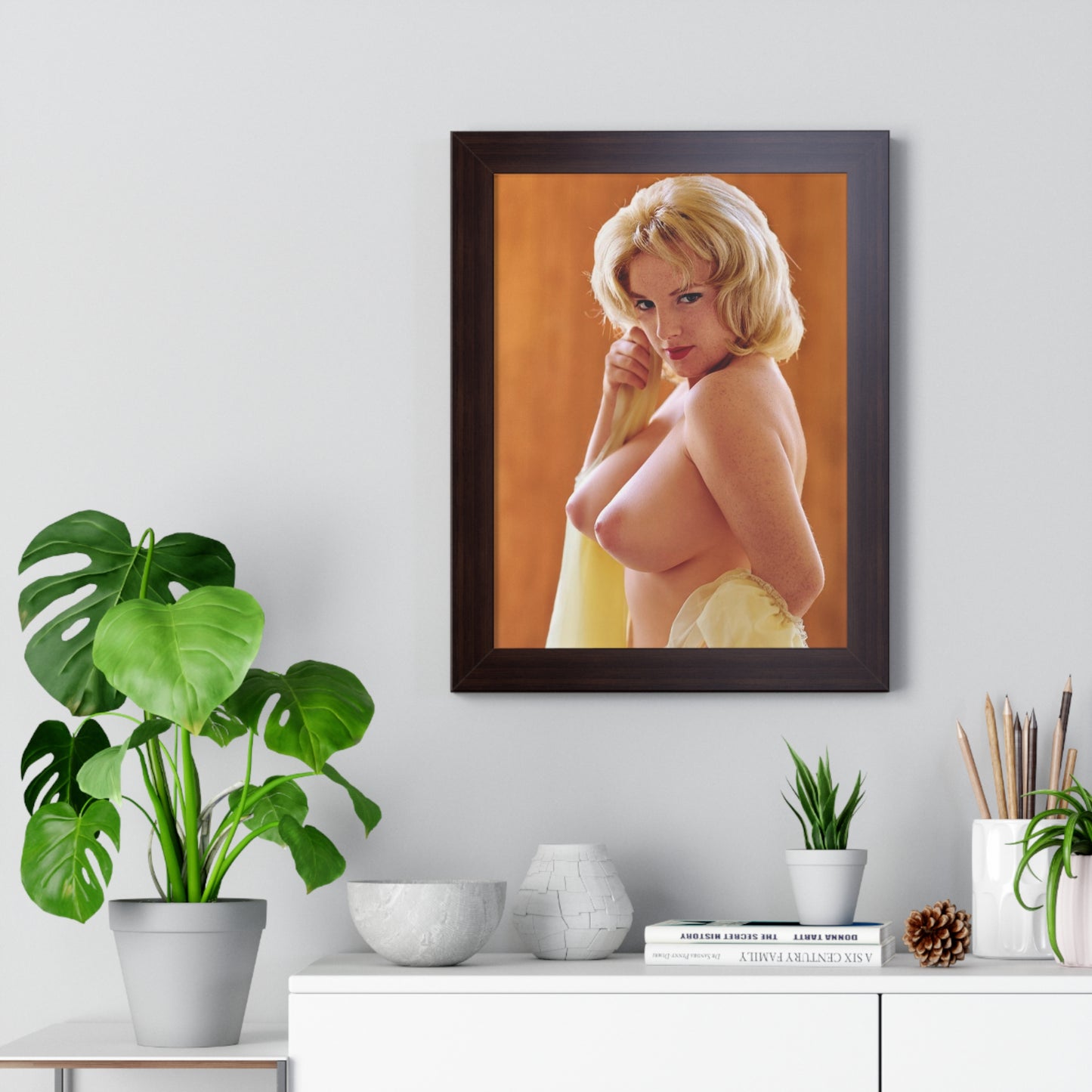 Framed Vertical Poster Playboy Playmate March 1962 Pamela Gordon