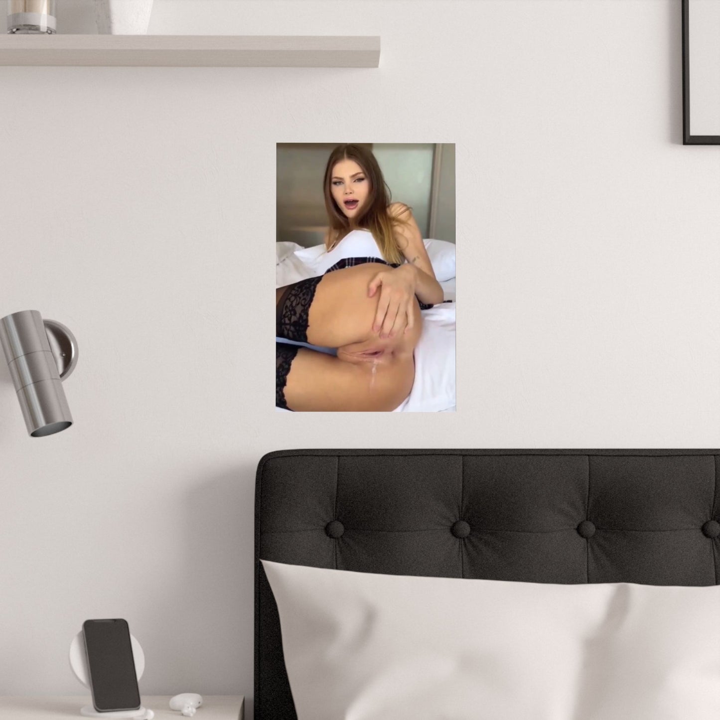 Satin Posters (210gsm) Sexy Brunette Dripping