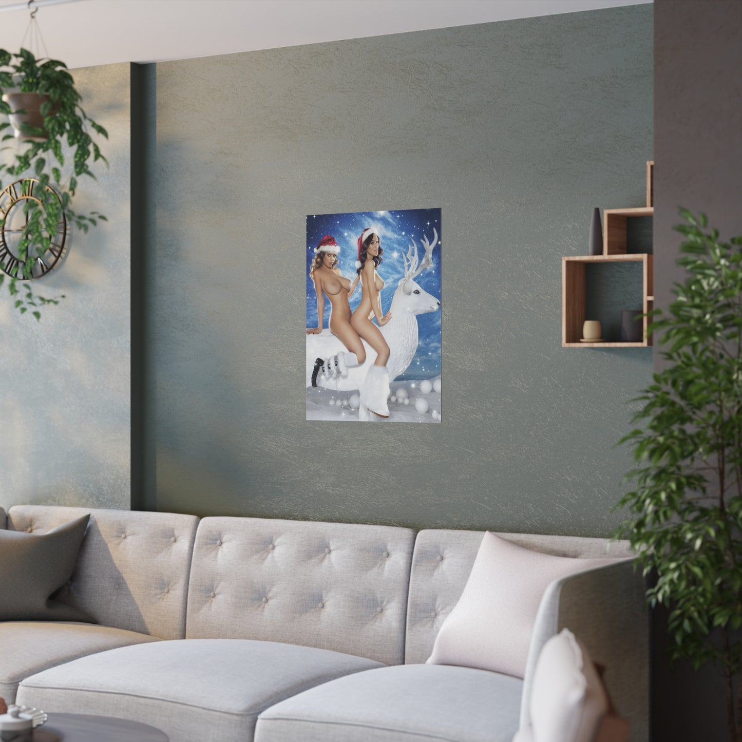 Satin Posters (210gsm) Sexy Nude Christmas Girls