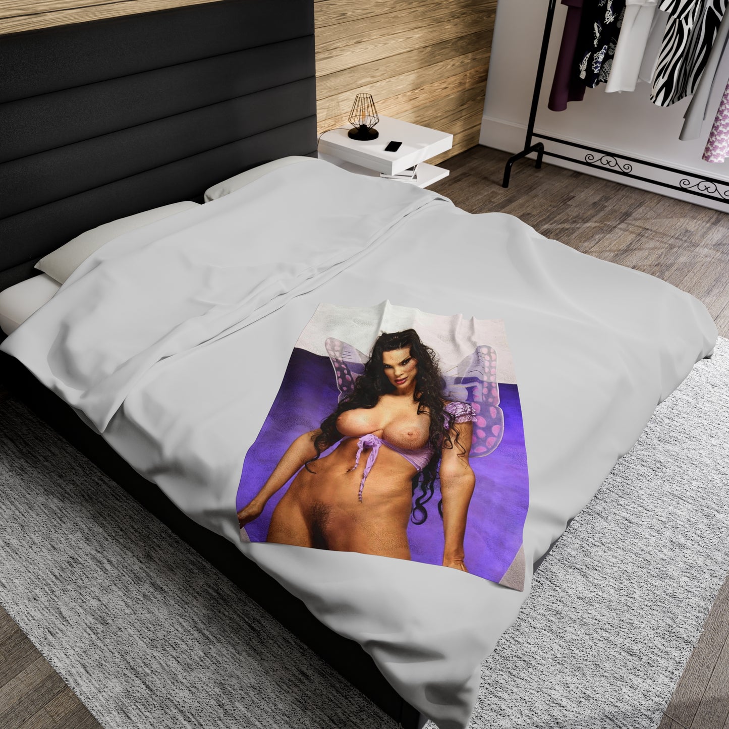 Velveteen Plush Blanket Retro Adult Star Julie Strain