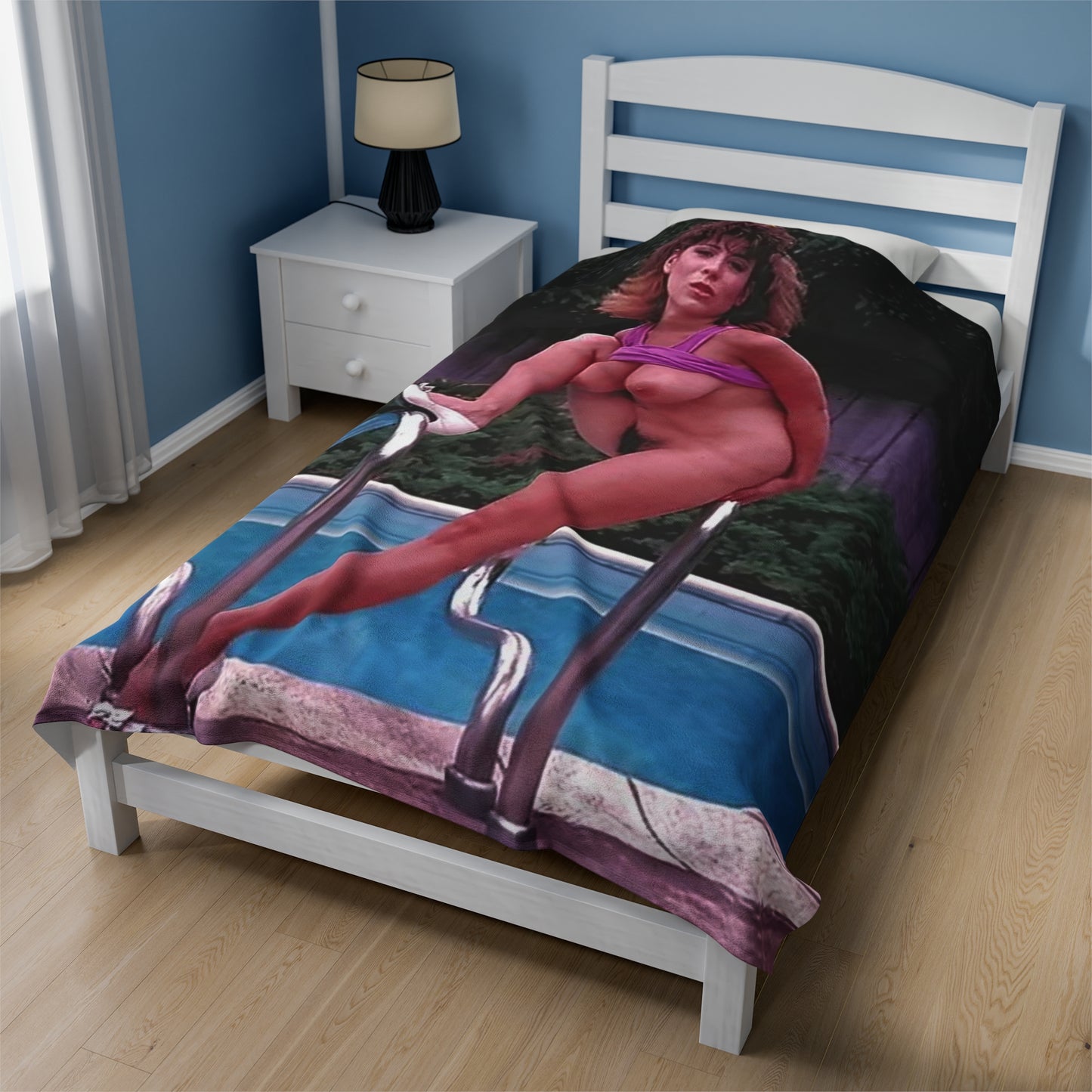 Velveteen Plush Blanket Retro Adult Star Christy Canyon Nude