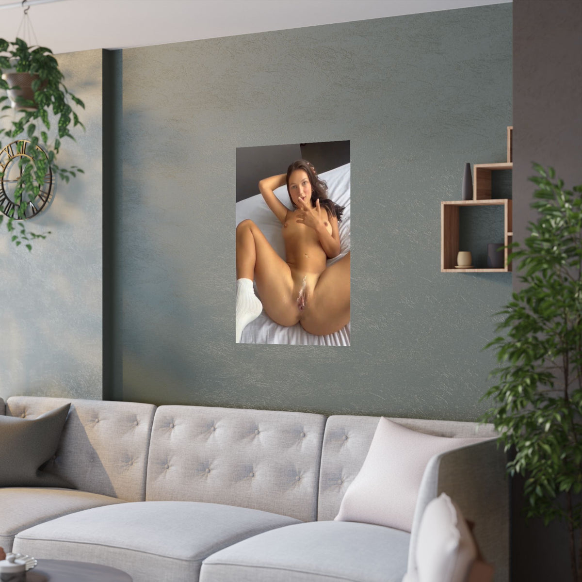 Satin Posters (210gsm) Cute Brunette Teen Creampie
