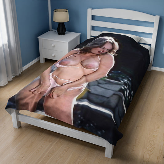 Velveteen Plush Blanket Retro Adult Star 1980s